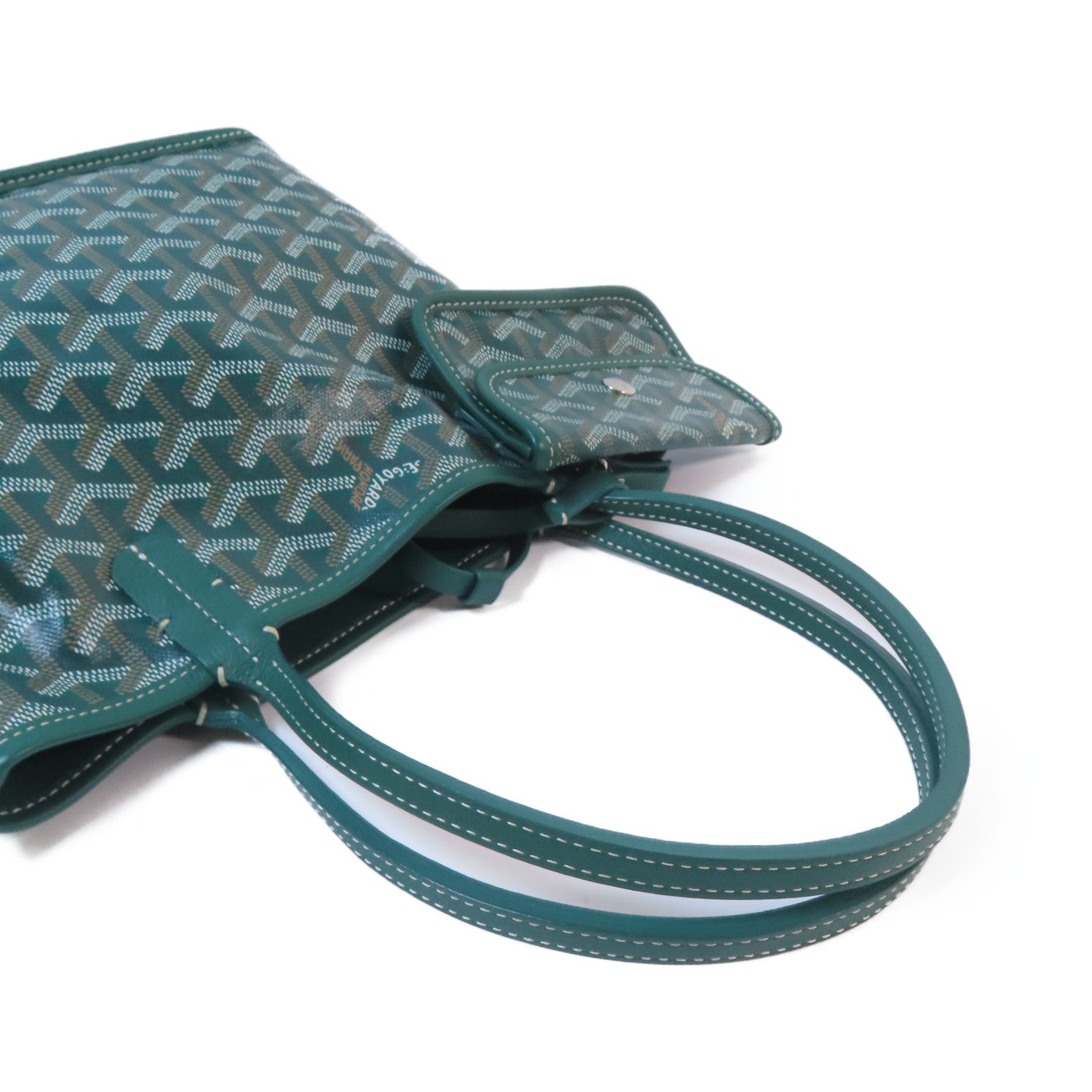GOYARD 塗層帆布Anjou Mini Bag銀扣手挽袋綠色