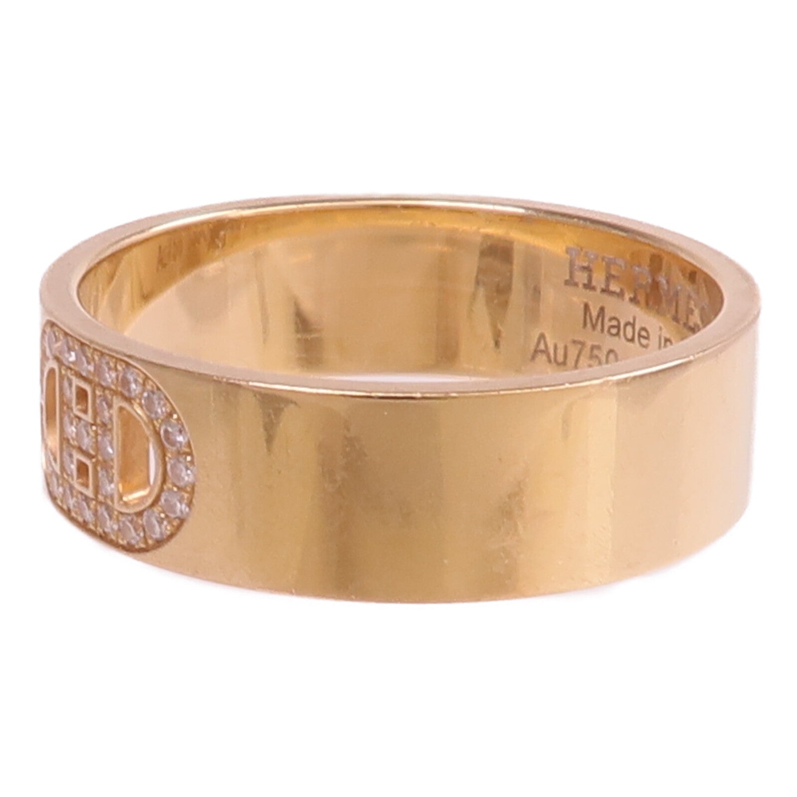 HERMES 18K玫瑰金H d'ancre Ring鑽石戒指Hermes#53/US#6.5