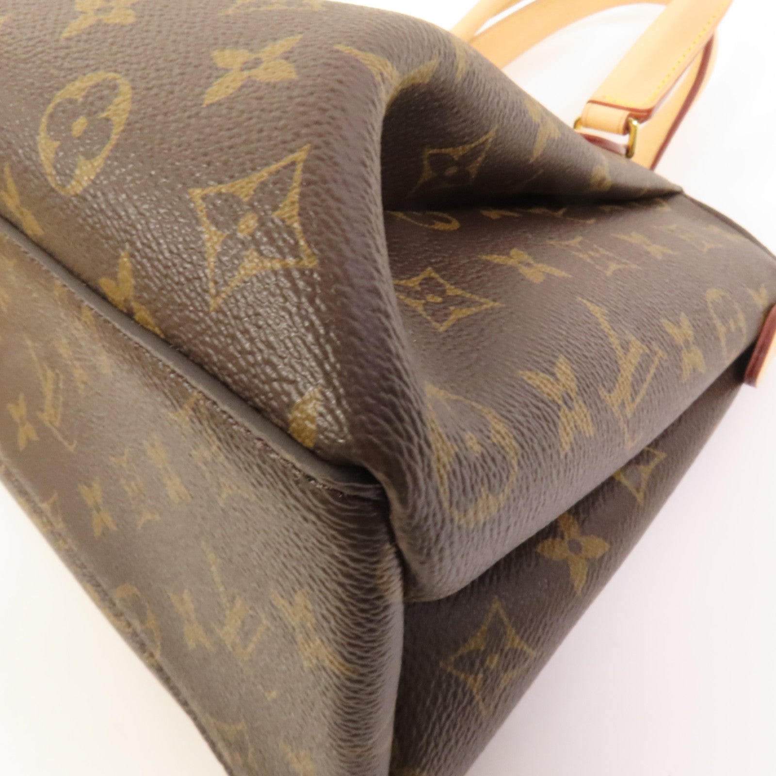 LOUIS VUITTON Monogram Rivoli PM金扣手挽肩背兩用袋棕色