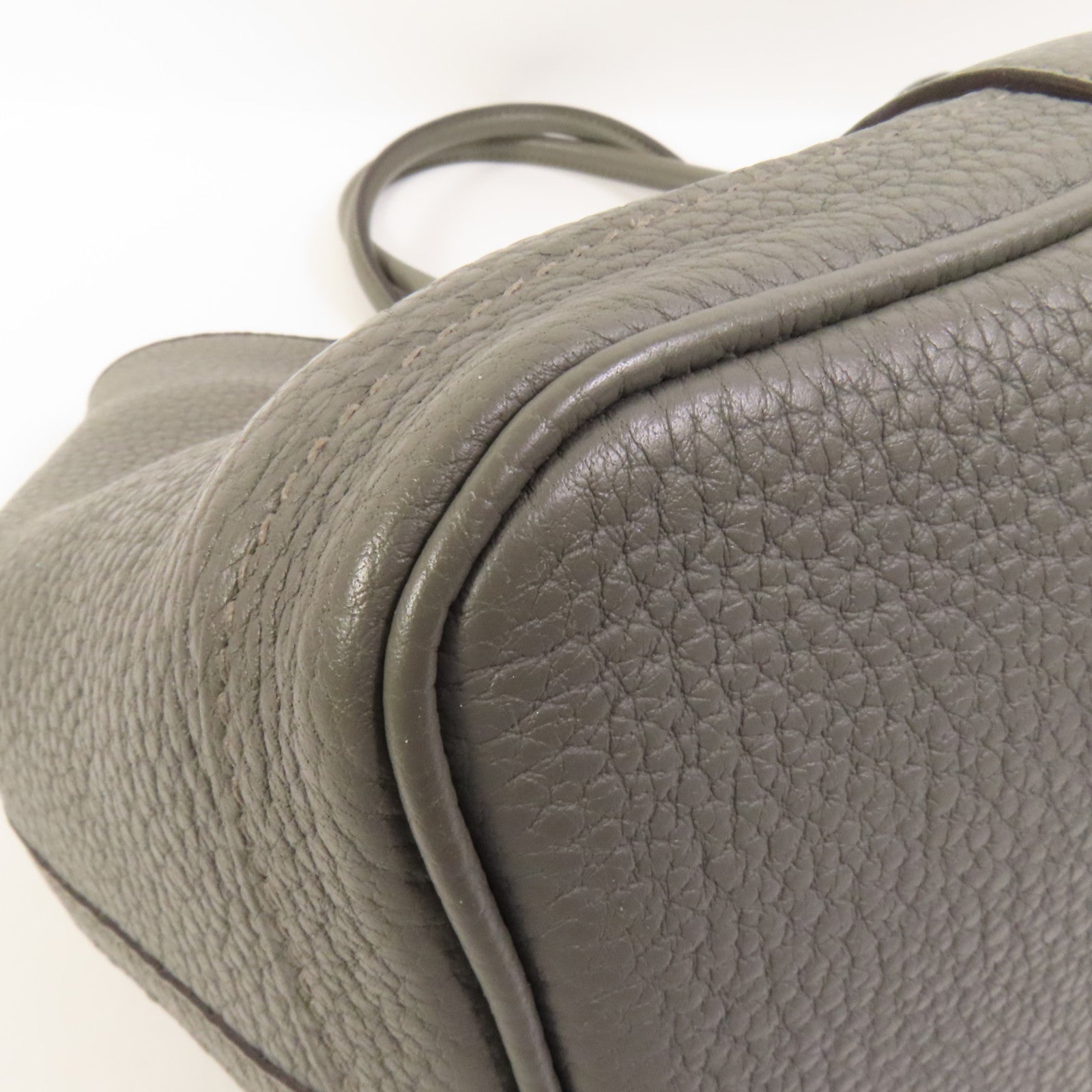 HERMES Negonda皮革Garden Party TPM銀扣手挽袋Gris Meyer