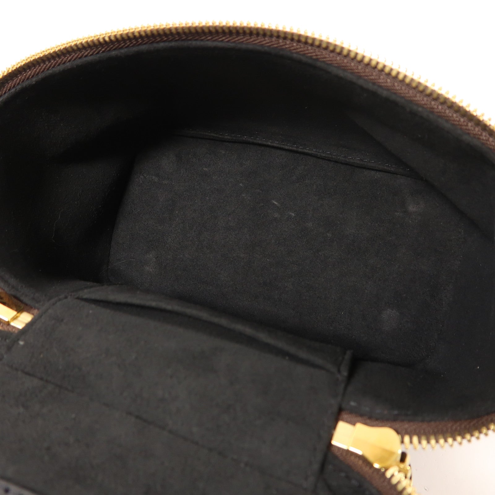 LOUIS VUITTON Monogram Reverse Vanity PM金扣手挽肩背兩用袋棕色