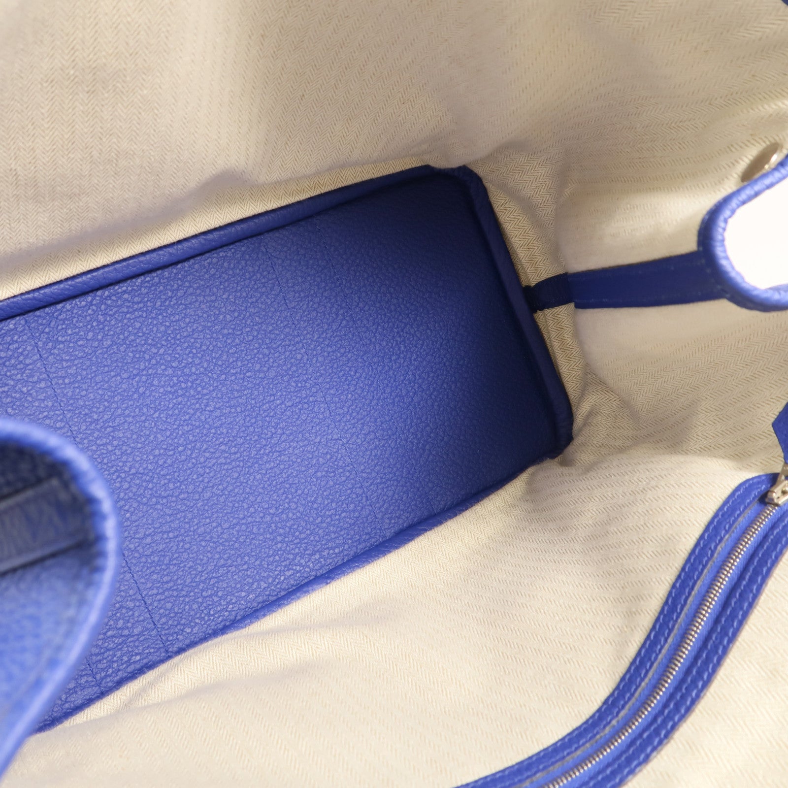 HERMES Negonda皮革Garden Party PM手挽袋Blue Electric