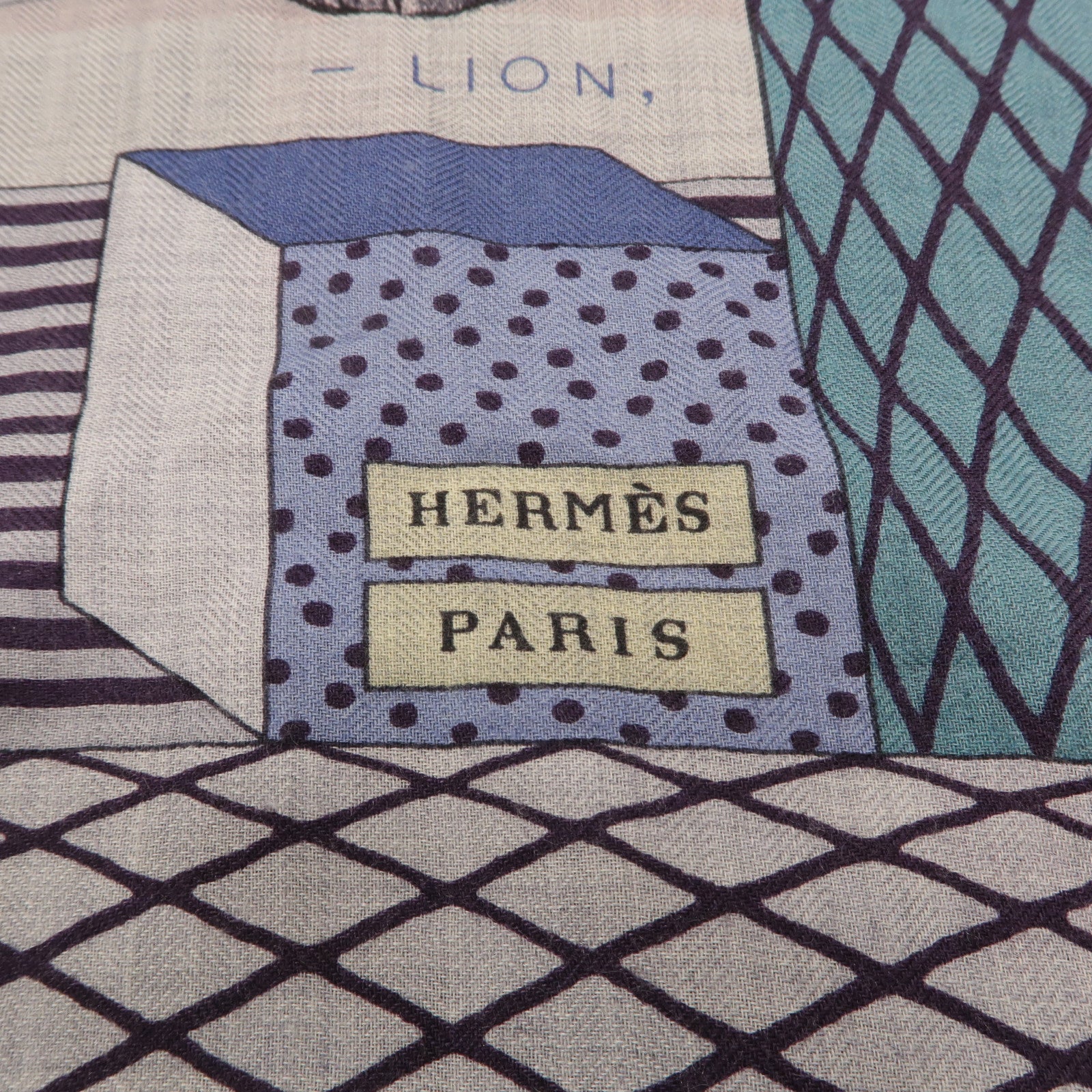 HERMES 羊絨/絲質Scarf 140X140絲巾