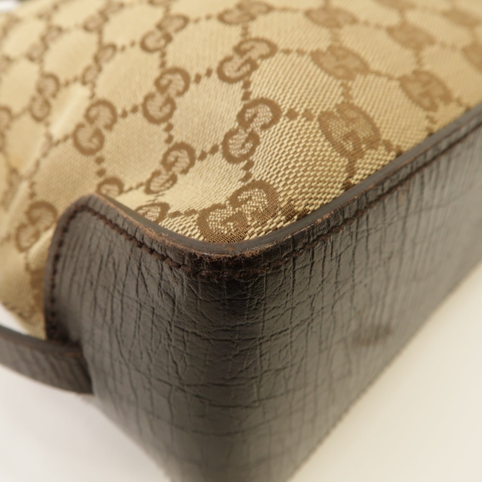 GUCCI 【激減優惠】帆布Hand Bag金扣手挽袋啡色