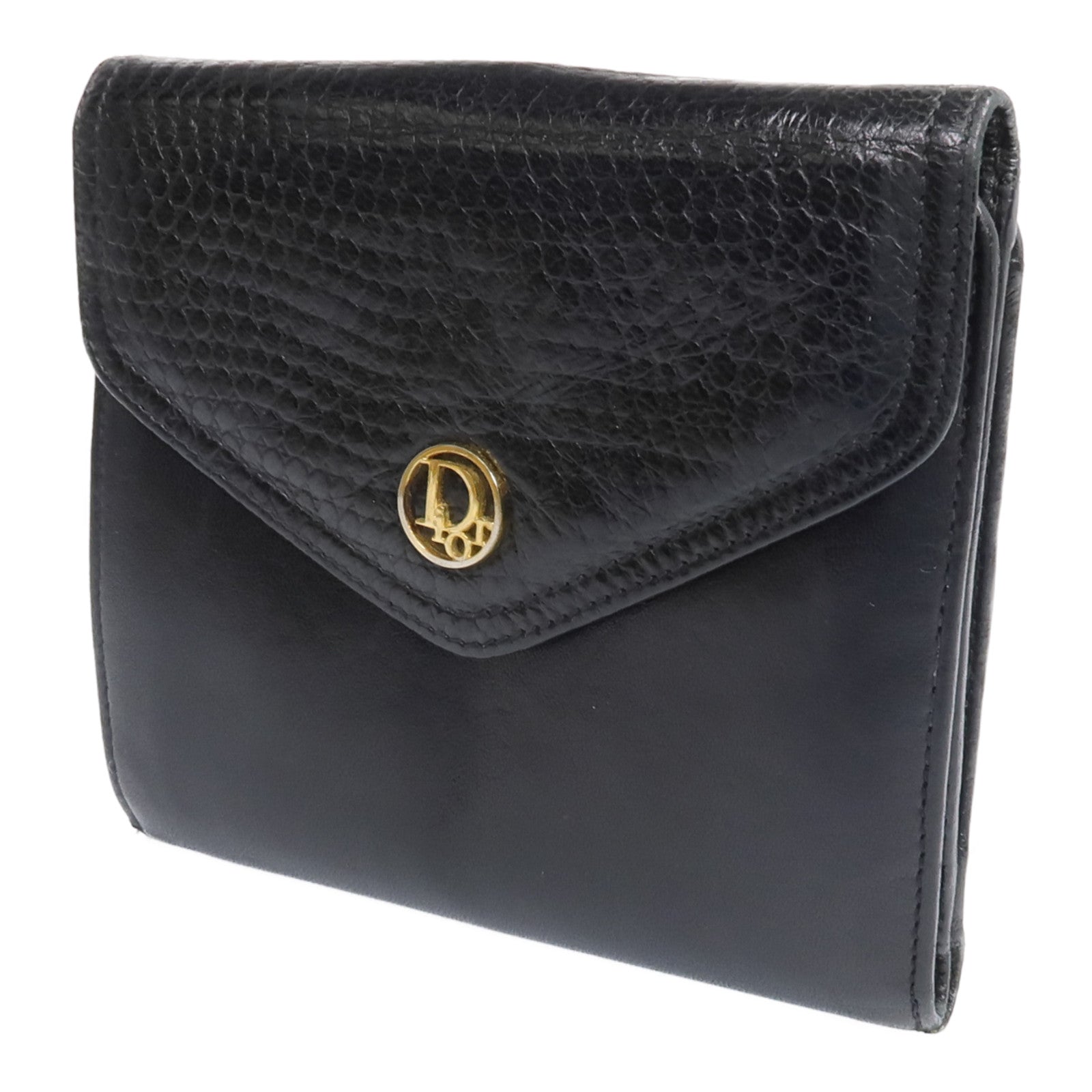 Dior 【激減優惠】羊皮皮革Vintage Wallet金扣錢包