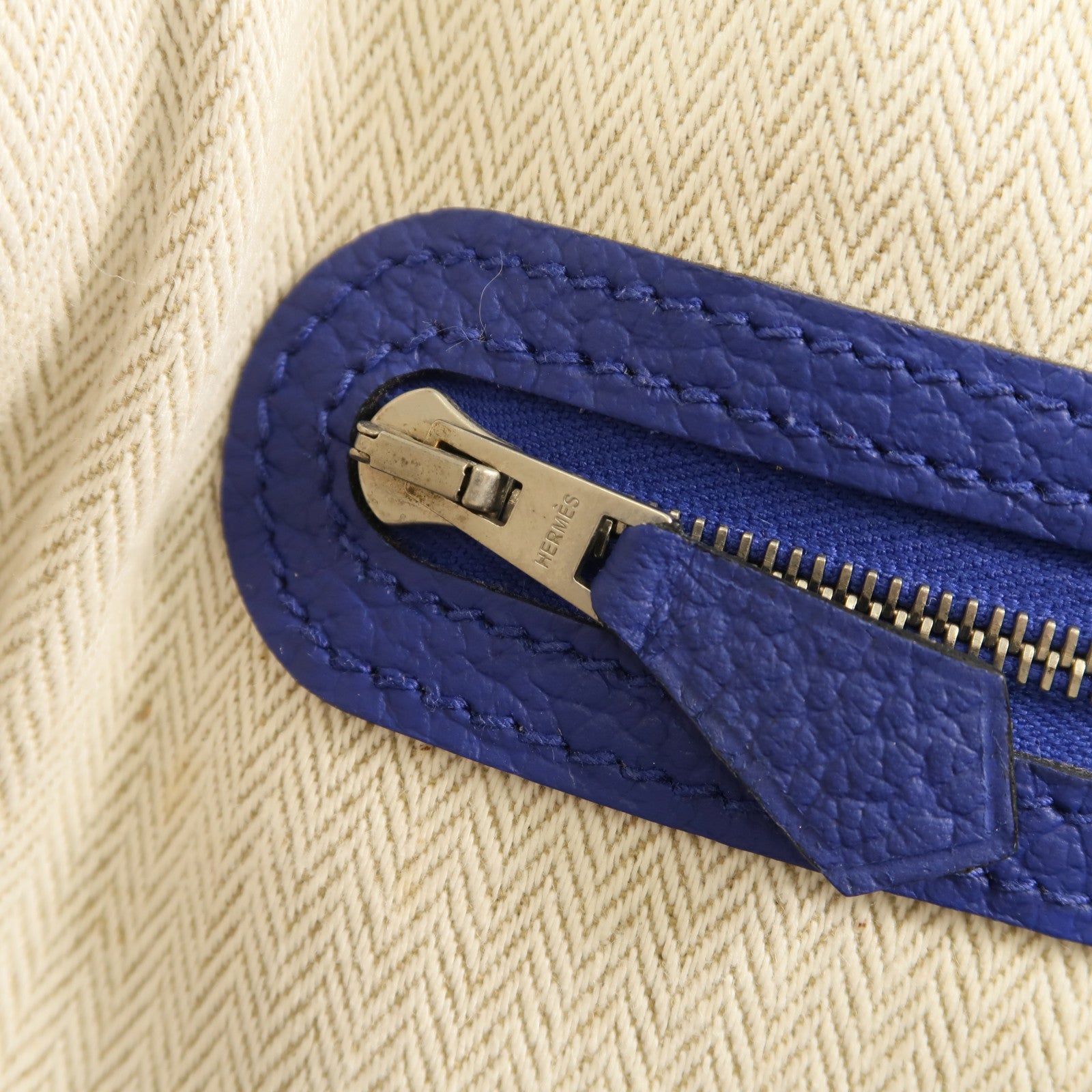HERMES Negonda皮革Garden Party PM手挽袋Blue Electric