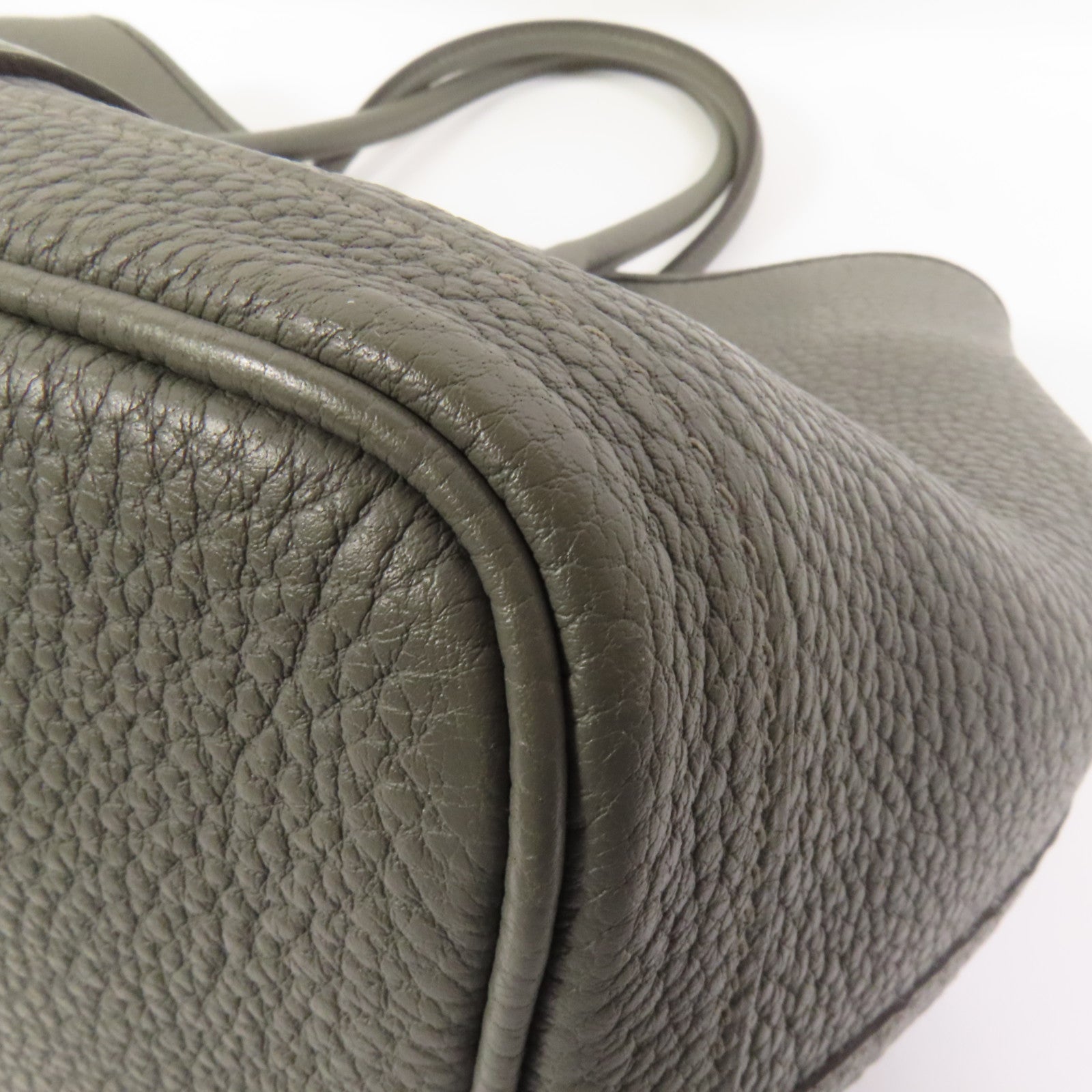 HERMES Negonda皮革Garden Party TPM銀扣手挽袋Gris Meyer