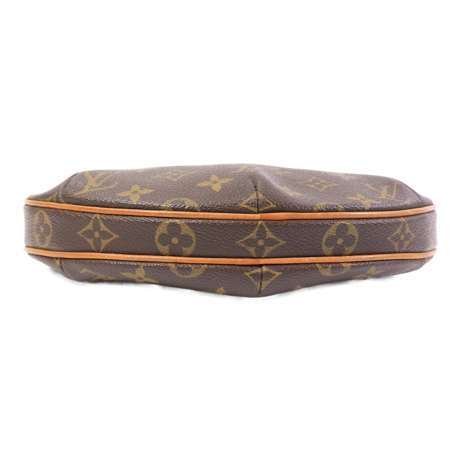 LOUIS VUITTON Monogram Pochette Croissant金扣肩背袋棕色