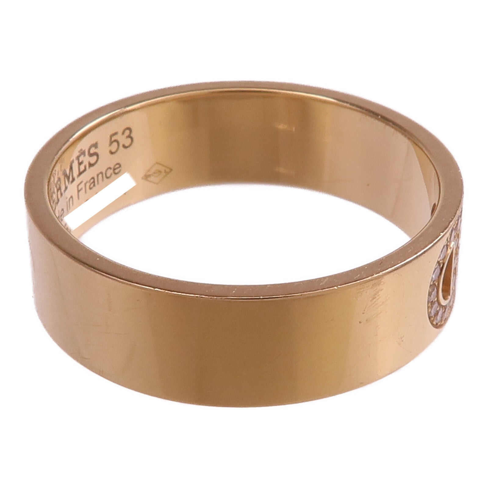 HERMES 18K玫瑰金H d'ancre Ring鑽石戒指Hermes#53/US#6.5
