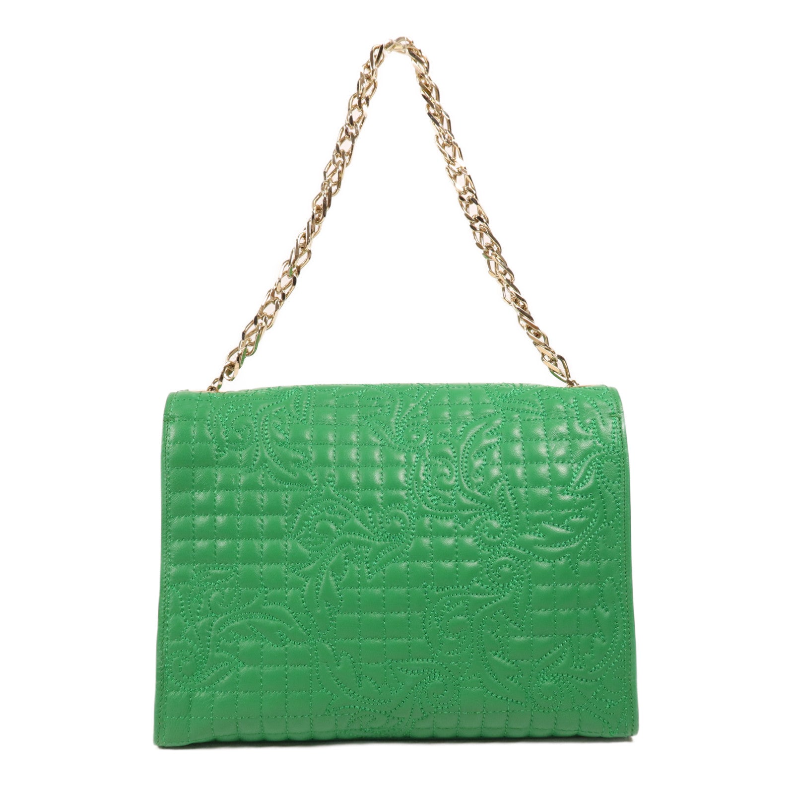 VERSACE 牛皮皮革Shoulder Bag金扣手挽肩背兩用袋