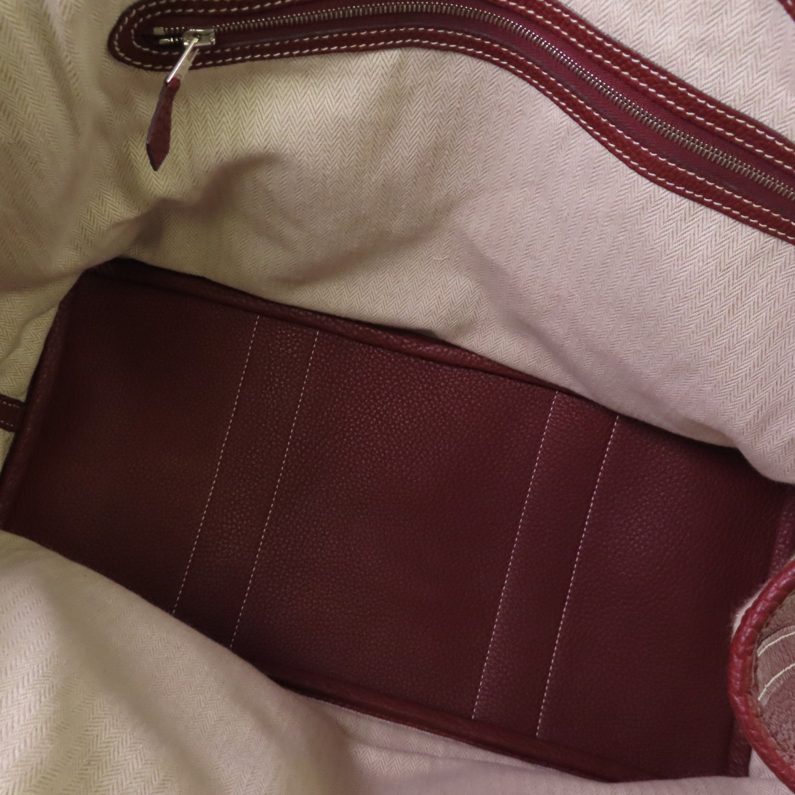 HERMES Negonda皮革Garden Party PM Tote Bag銀扣手挽袋55 Rouge H/愛馬仕紅色