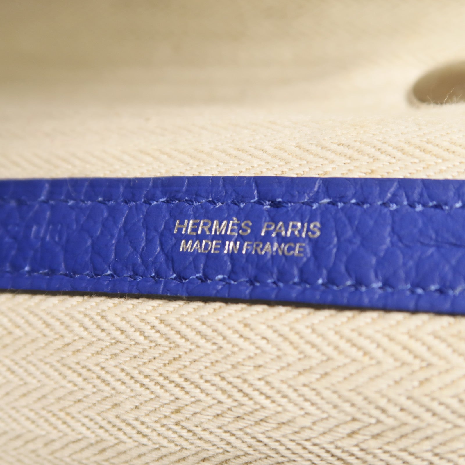HERMES Negonda皮革Garden Party PM手挽袋Blue Electric
