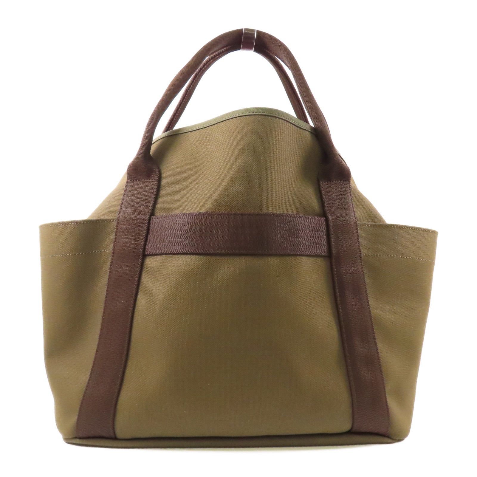 HERMES 帆布The Grooming Bag銀扣手挽肩背兩用袋