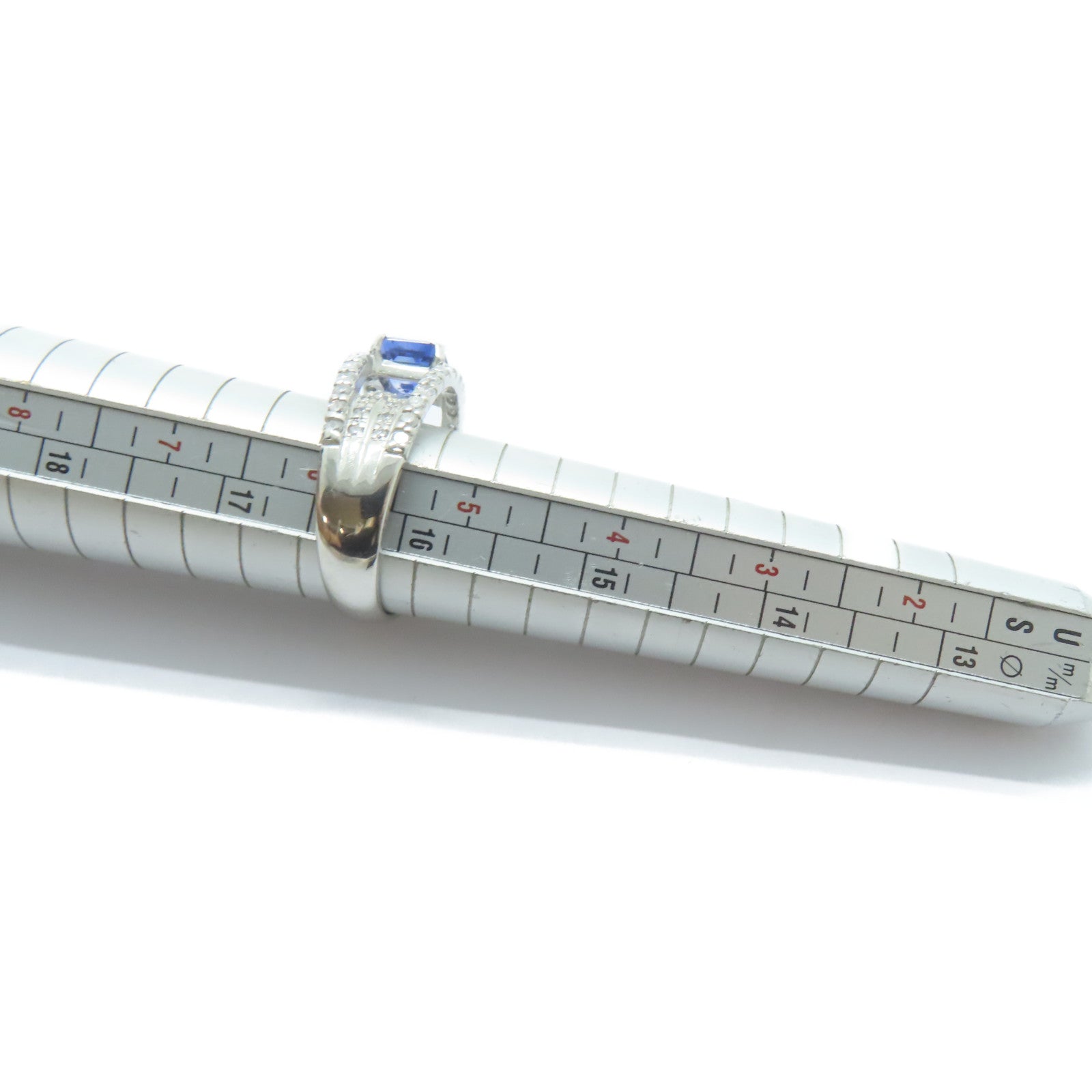 JEWELRY 【激減優惠】PT900鉑金Sapphire Ring1.56ct藍寶石/0.7ct鑚石戒指US#5.75