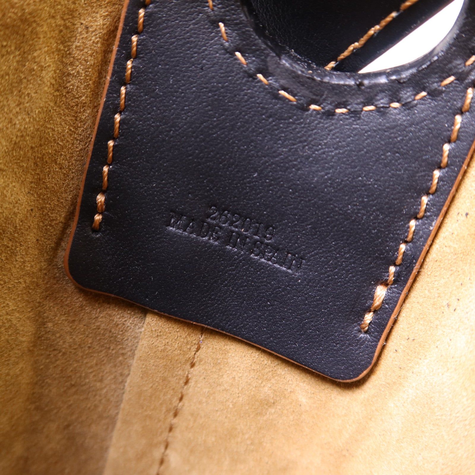 LOEWE 帆布/牛皮皮革Bucket Bag銀扣肩背袋