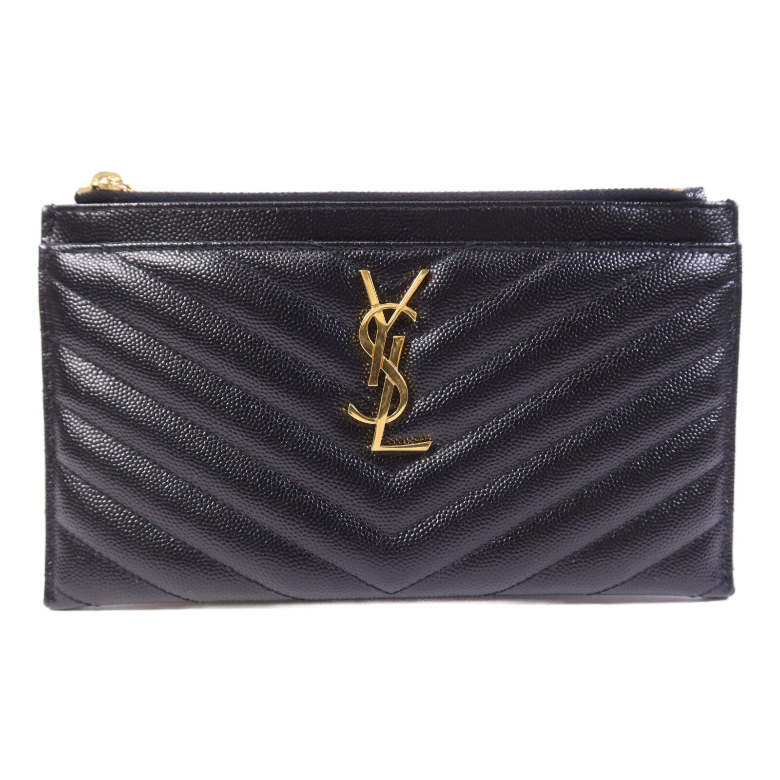 YVES SAINT LAURENT 牛皮皮革Clutch Bag金扣手拿包