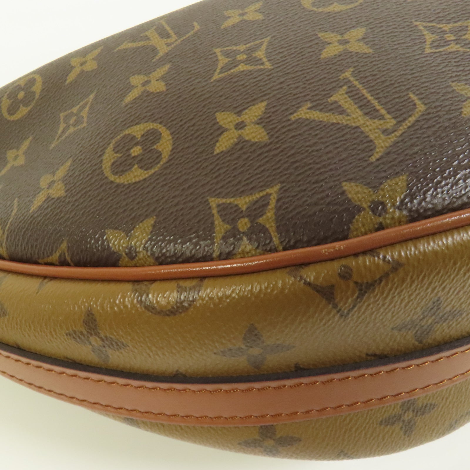 LOUIS VUITTON Monogram Reverse Loop Hobo金扣手挽肩背兩用袋棕色