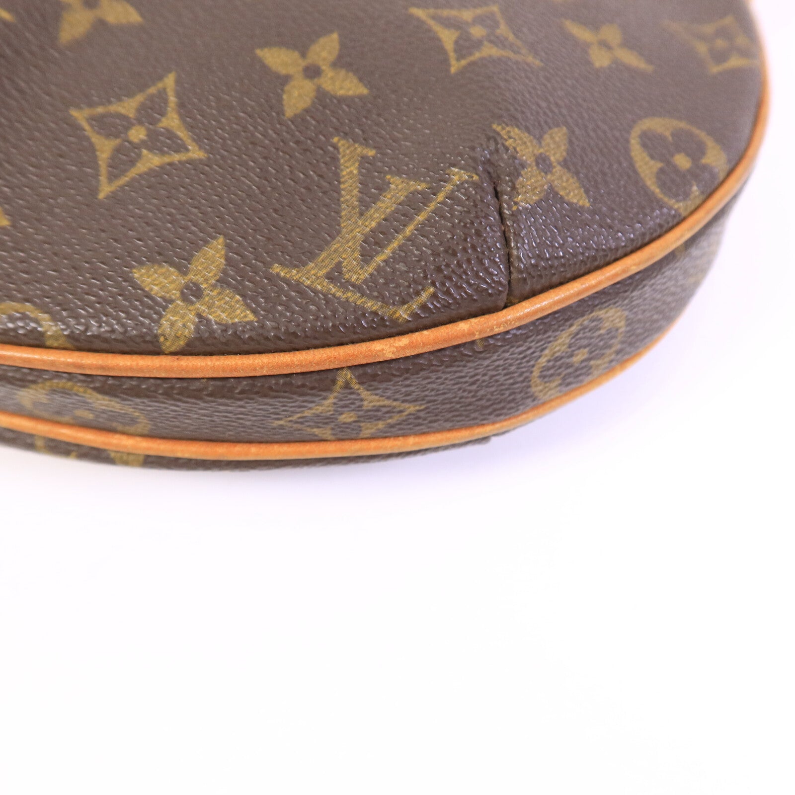 LOUIS VUITTON Monogram Pochette Croissant金扣肩背袋棕色