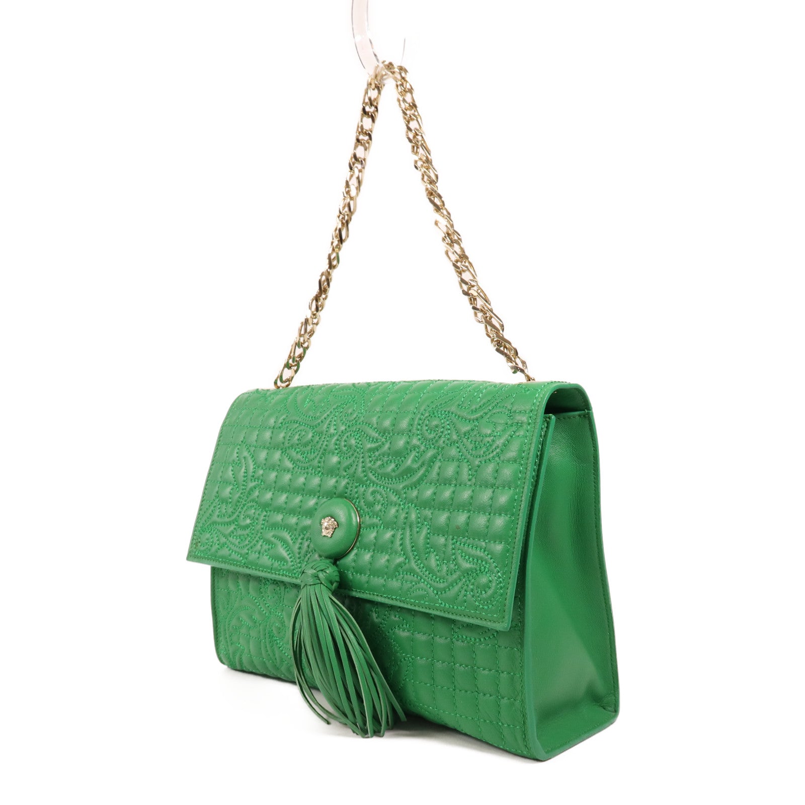 VERSACE 牛皮皮革Shoulder Bag金扣手挽肩背兩用袋