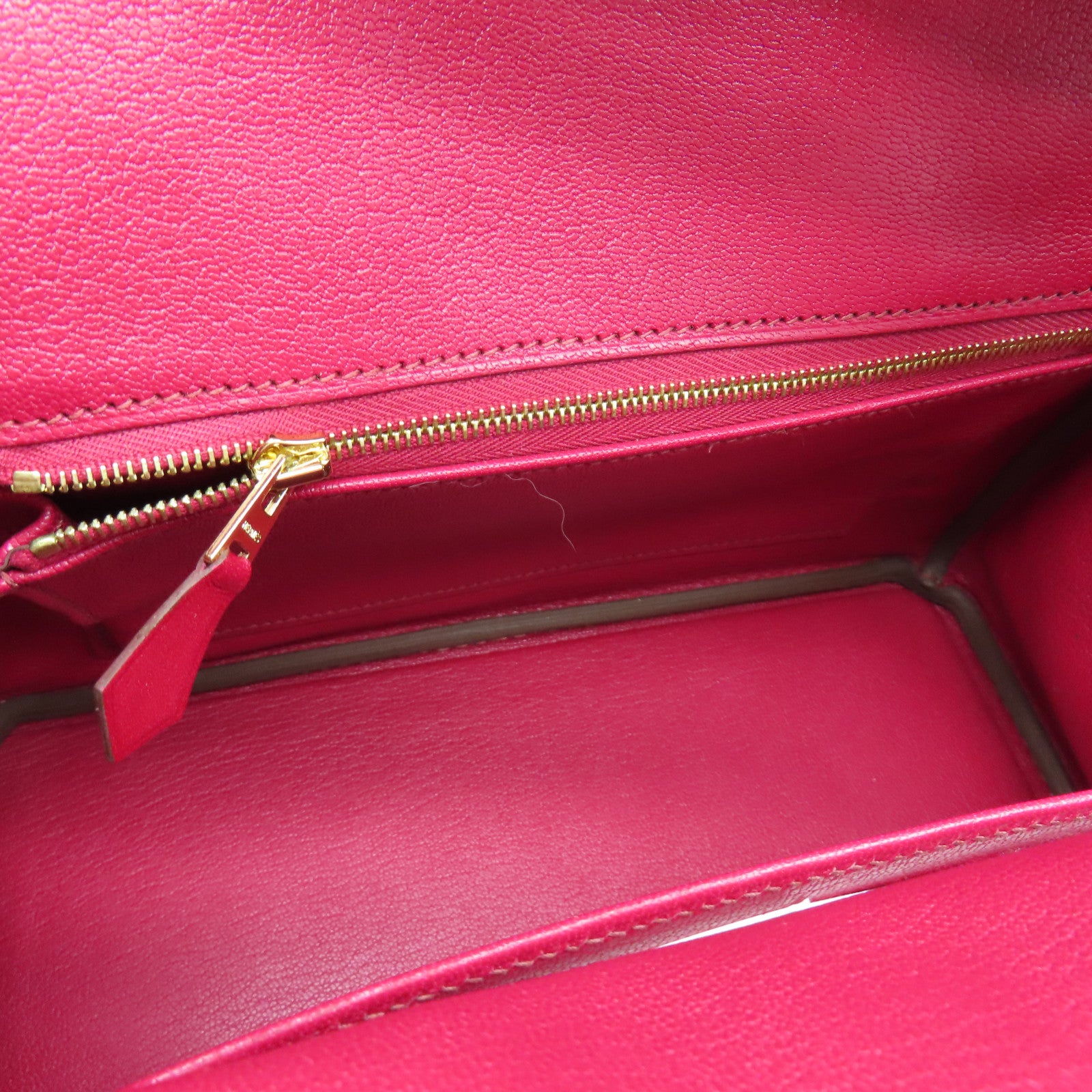 HERMES 【清倉大減價】Tadelakt Birkin 25金扣手挽袋寶石紅色