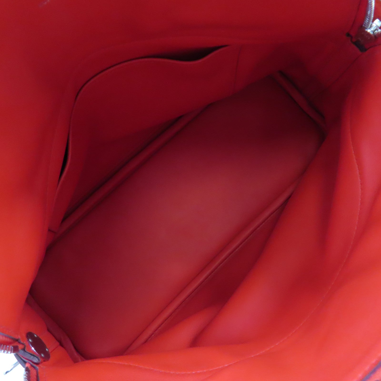 HERMES 【激減優惠】Clemence皮革Bolide 31 2Way Hand Bag銀扣手挽肩背兩用袋Rouge Casaque法拉利紅色