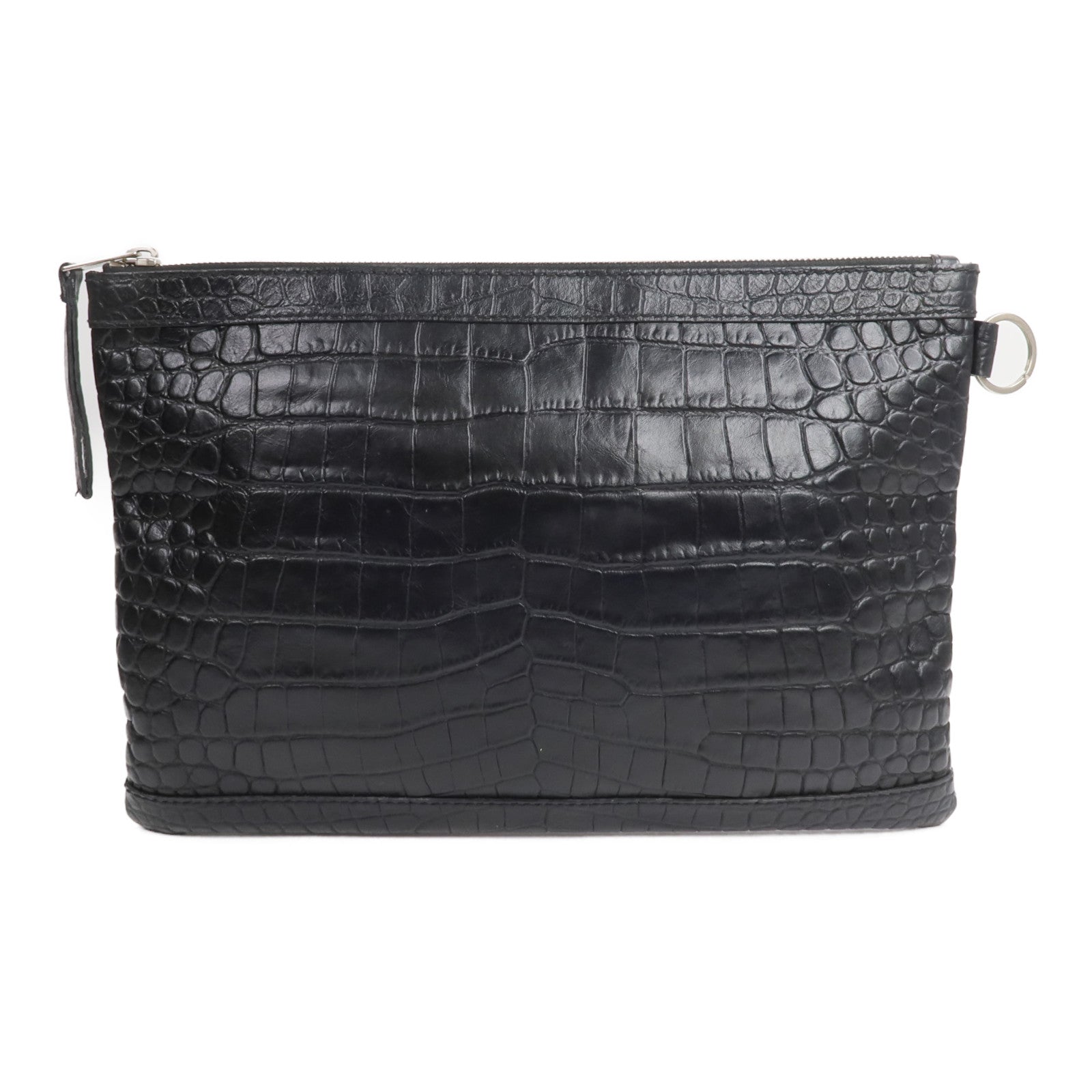 BALENCIAGA 牛皮皮革Crocodile Embossed Classic Clutch手拿包