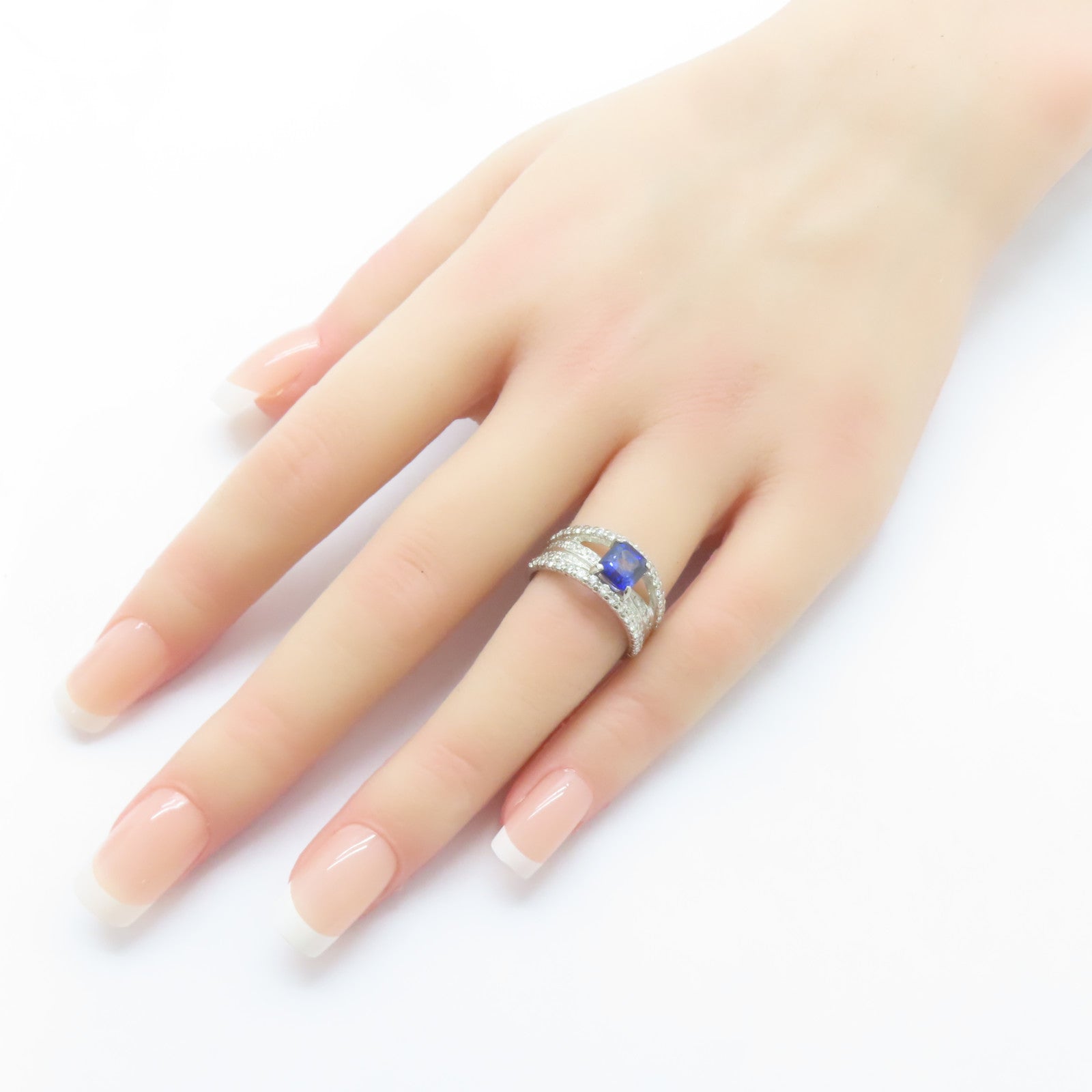 JEWELRY 【激減優惠】PT900鉑金Sapphire Ring1.56ct藍寶石/0.7ct鑚石戒指US#5.75
