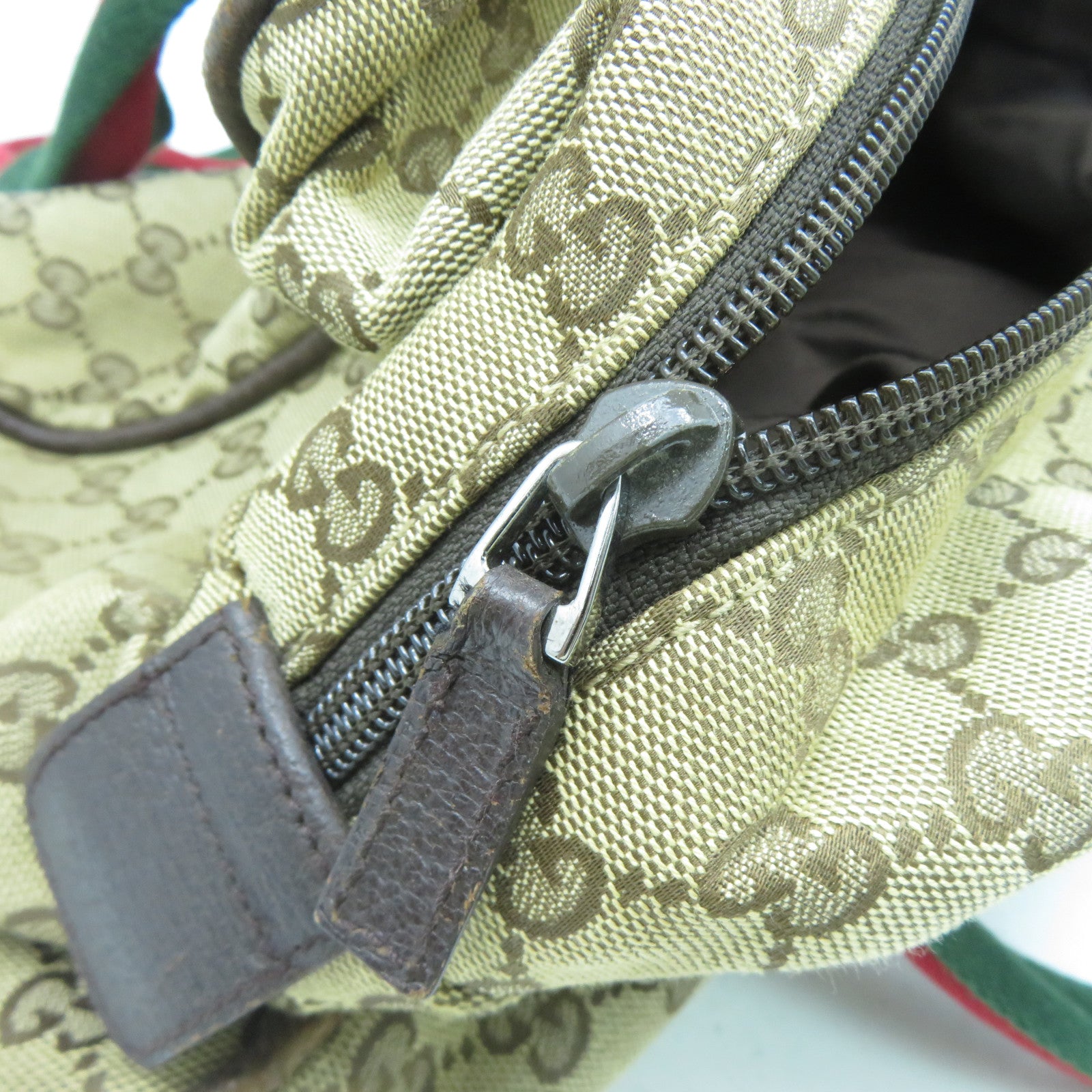 GUCCI 帆布Tote Bag銀扣手挽袋啡色