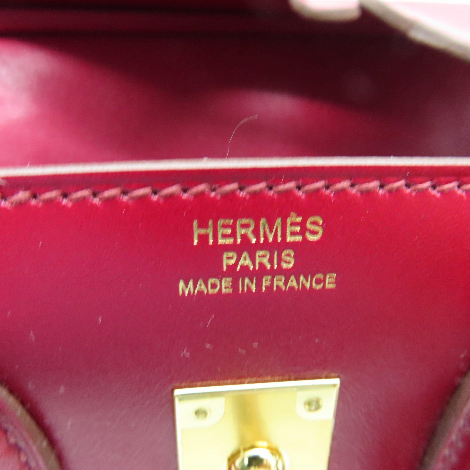 HERMES 【清倉大減價】Tadelakt Birkin 25金扣手挽袋寶石紅色