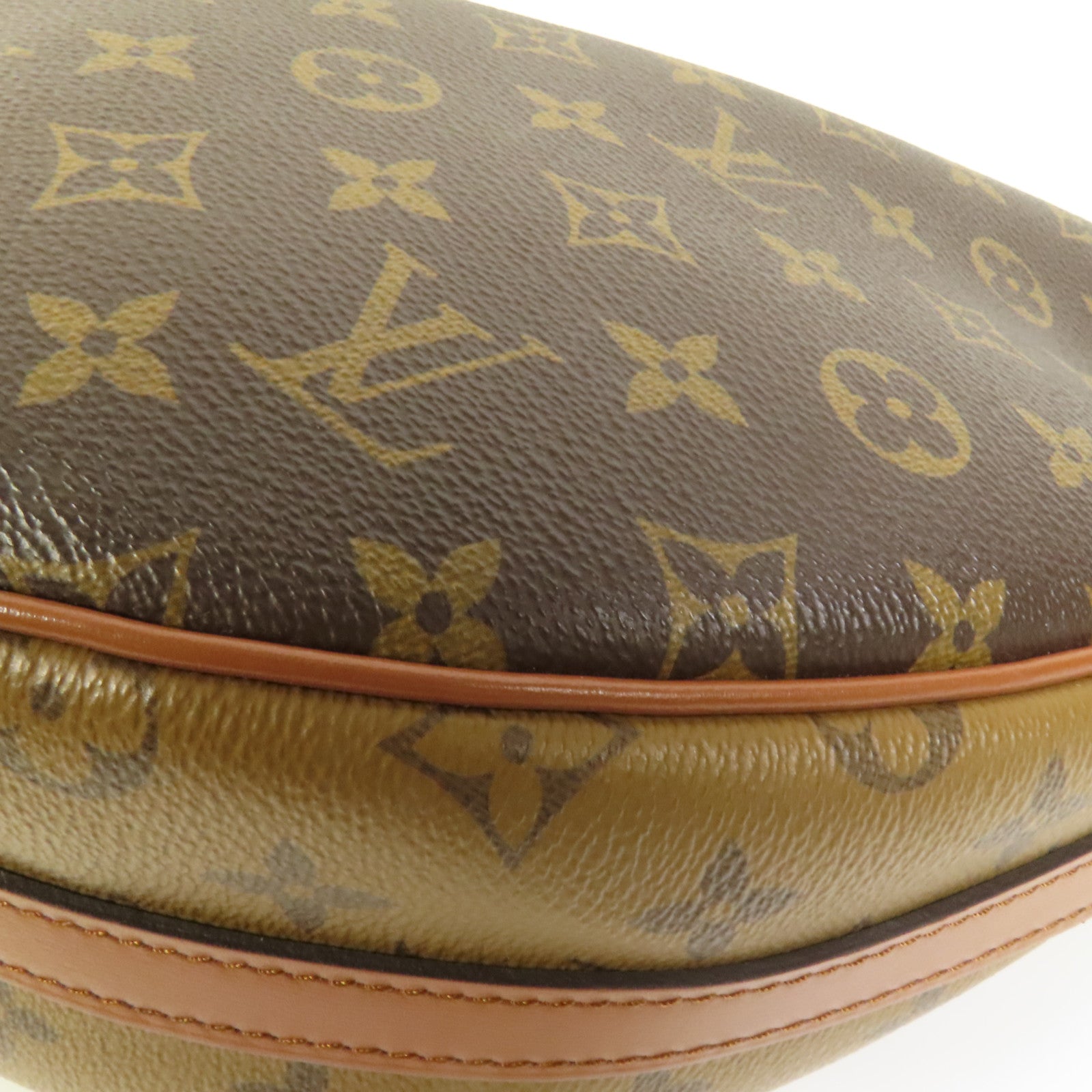 LOUIS VUITTON Monogram Reverse Loop Hobo金扣手挽肩背兩用袋棕色