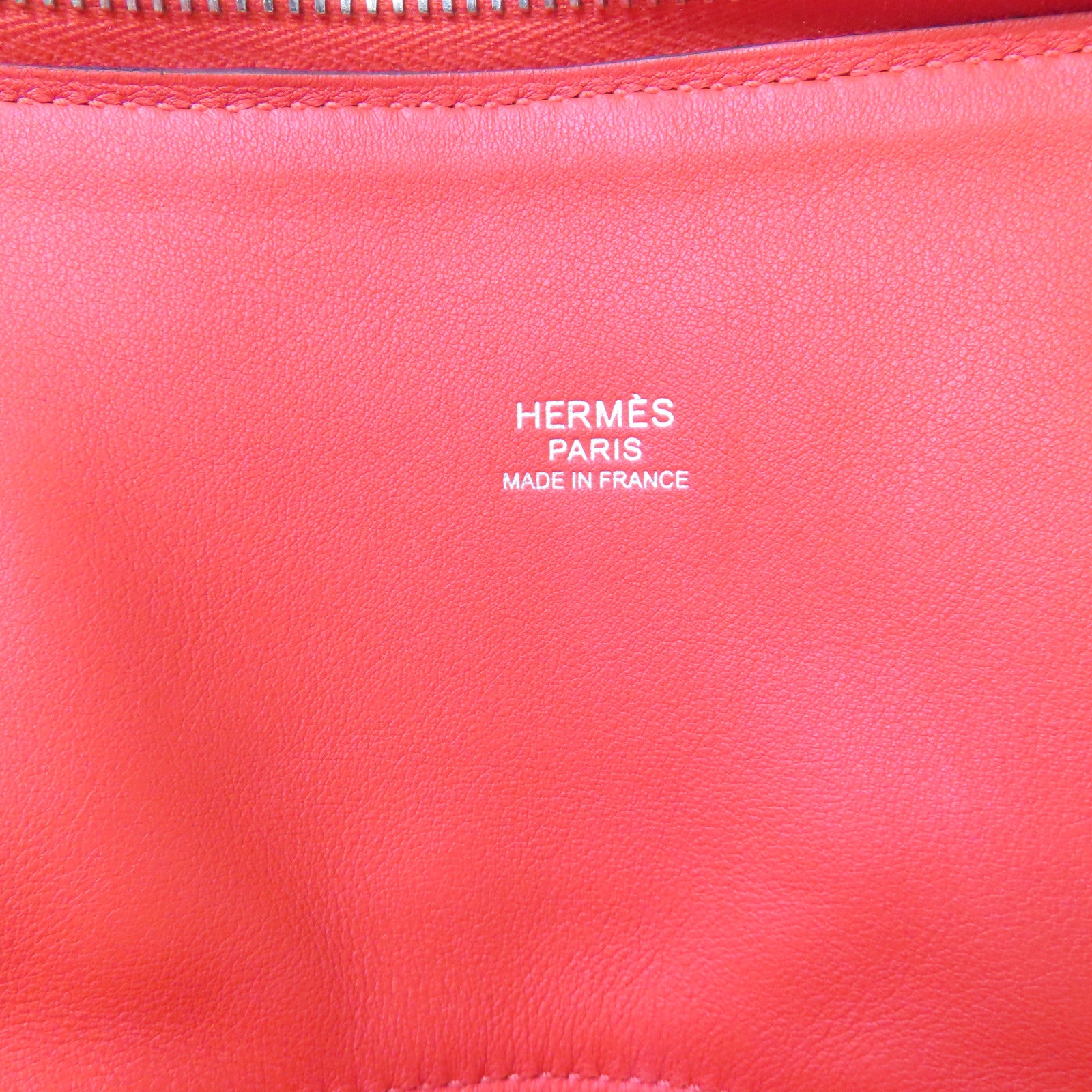 HERMES 【激減優惠】Clemence皮革Bolide 31 2Way Hand Bag銀扣手挽肩背兩用袋Rouge Casaque法拉利紅色