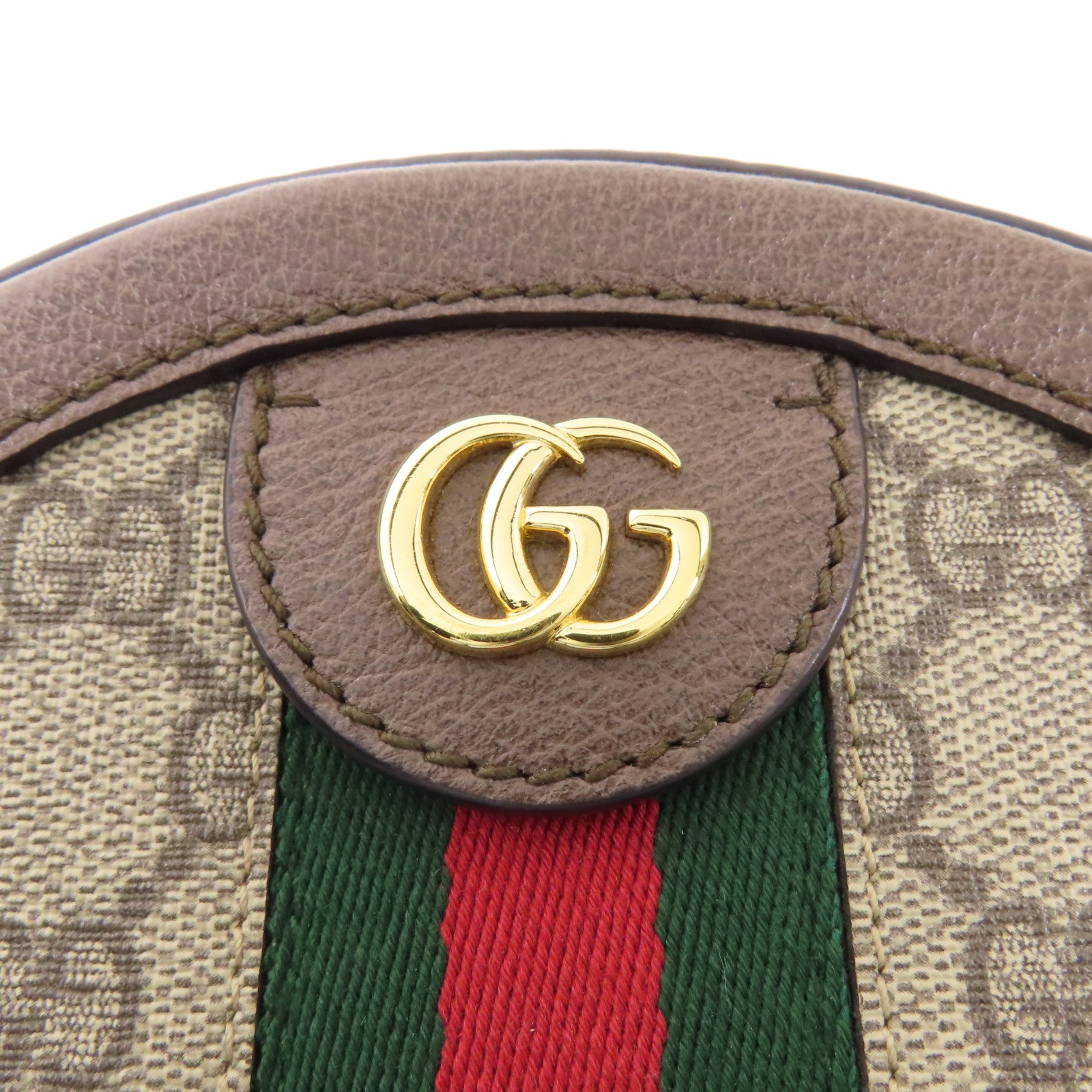 GUCCI GG GHW Ophidia Chain Shoulder Bag 550618 Coated Canvas Brown