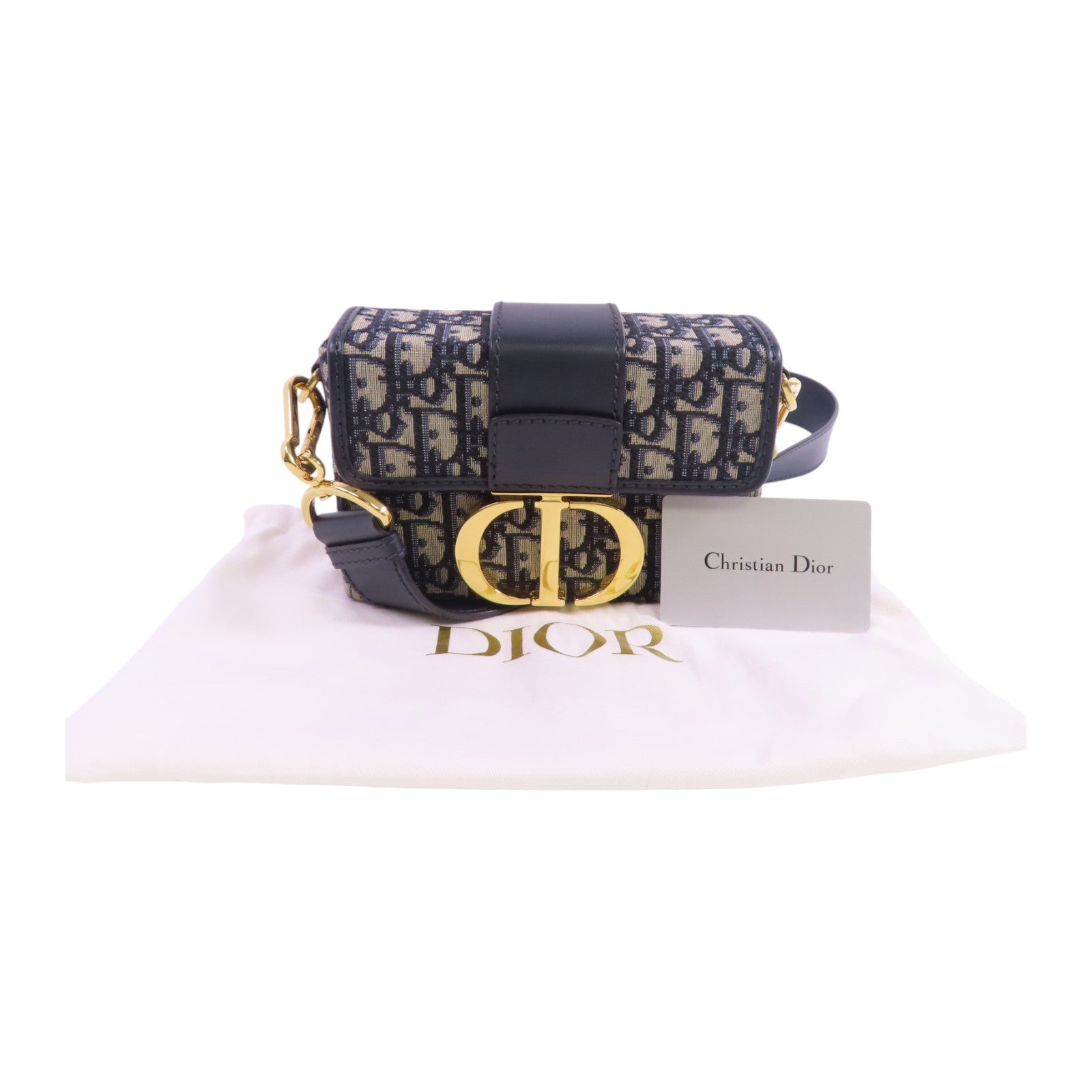 Dior 【激減優惠】Oblique帆布Montaigne 30 Shoulder Bag金扣肩背袋