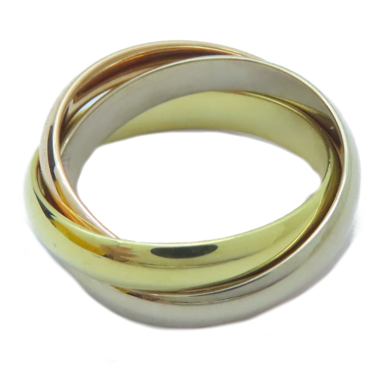 CARTIER 18K黃金/白金/玫瑰金Trinity戒指Cartier#53/US#6.25