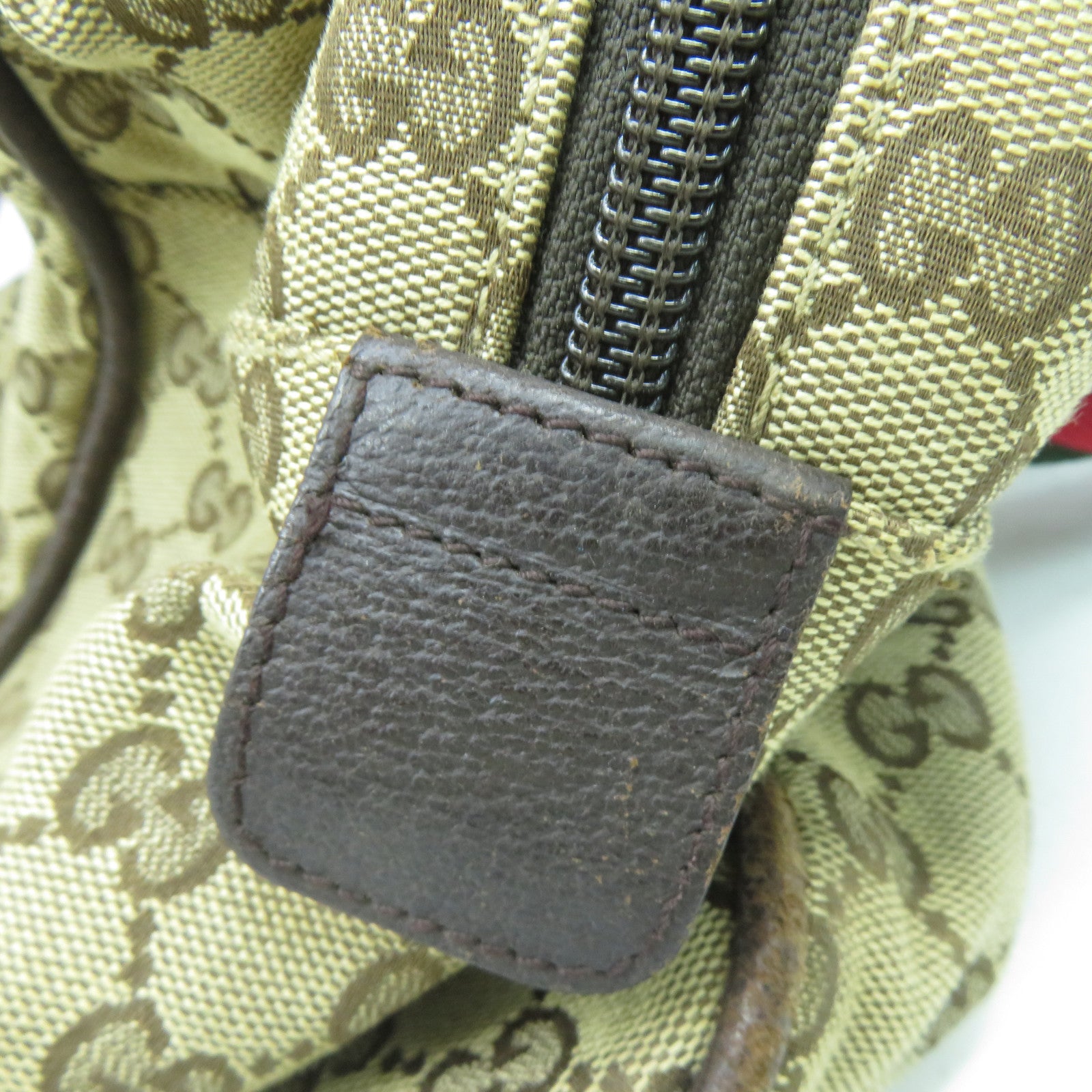 GUCCI 帆布Tote Bag銀扣手挽袋啡色