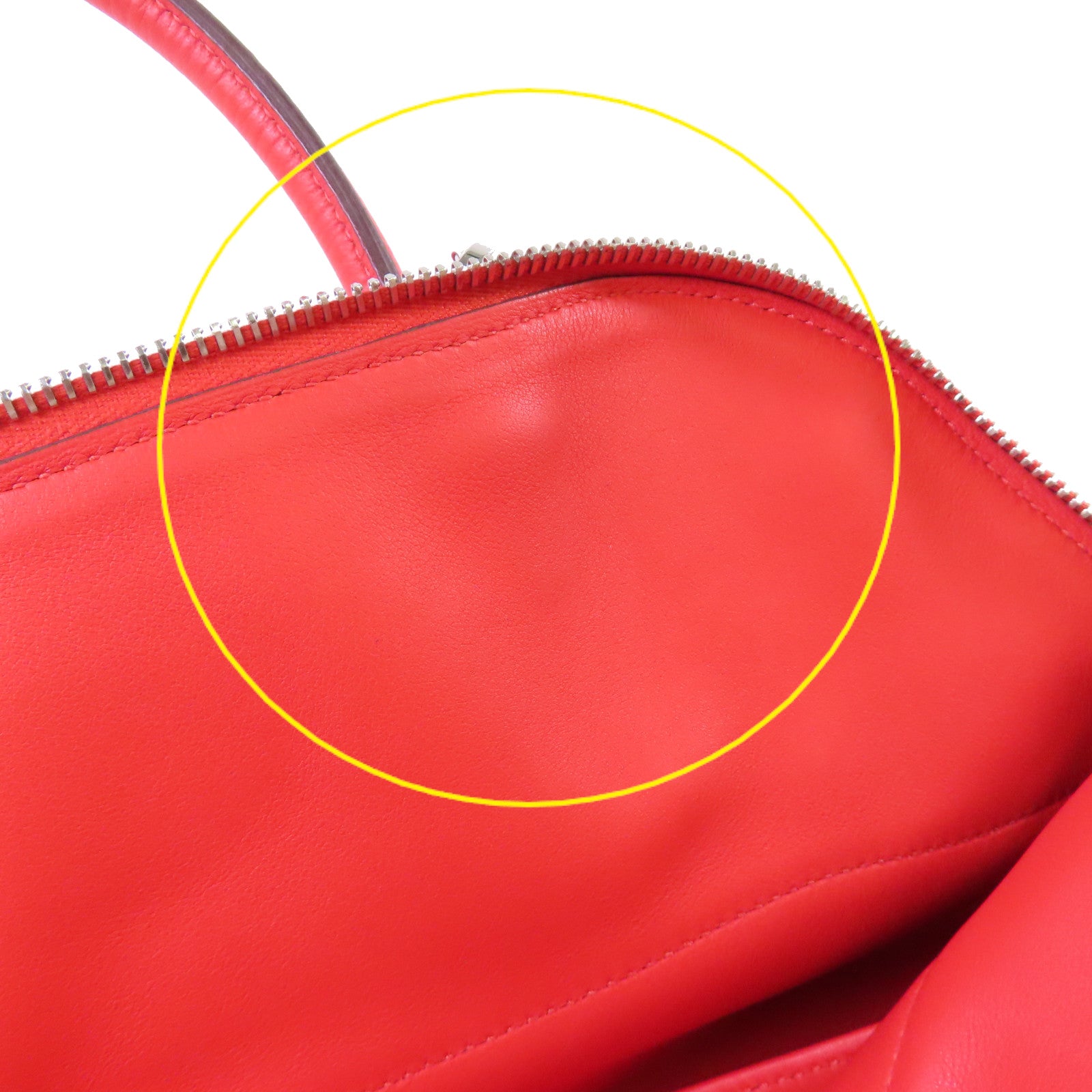 HERMES 【激減優惠】Clemence皮革Bolide 31 2Way Hand Bag銀扣手挽肩背兩用袋Rouge Casaque法拉利紅色