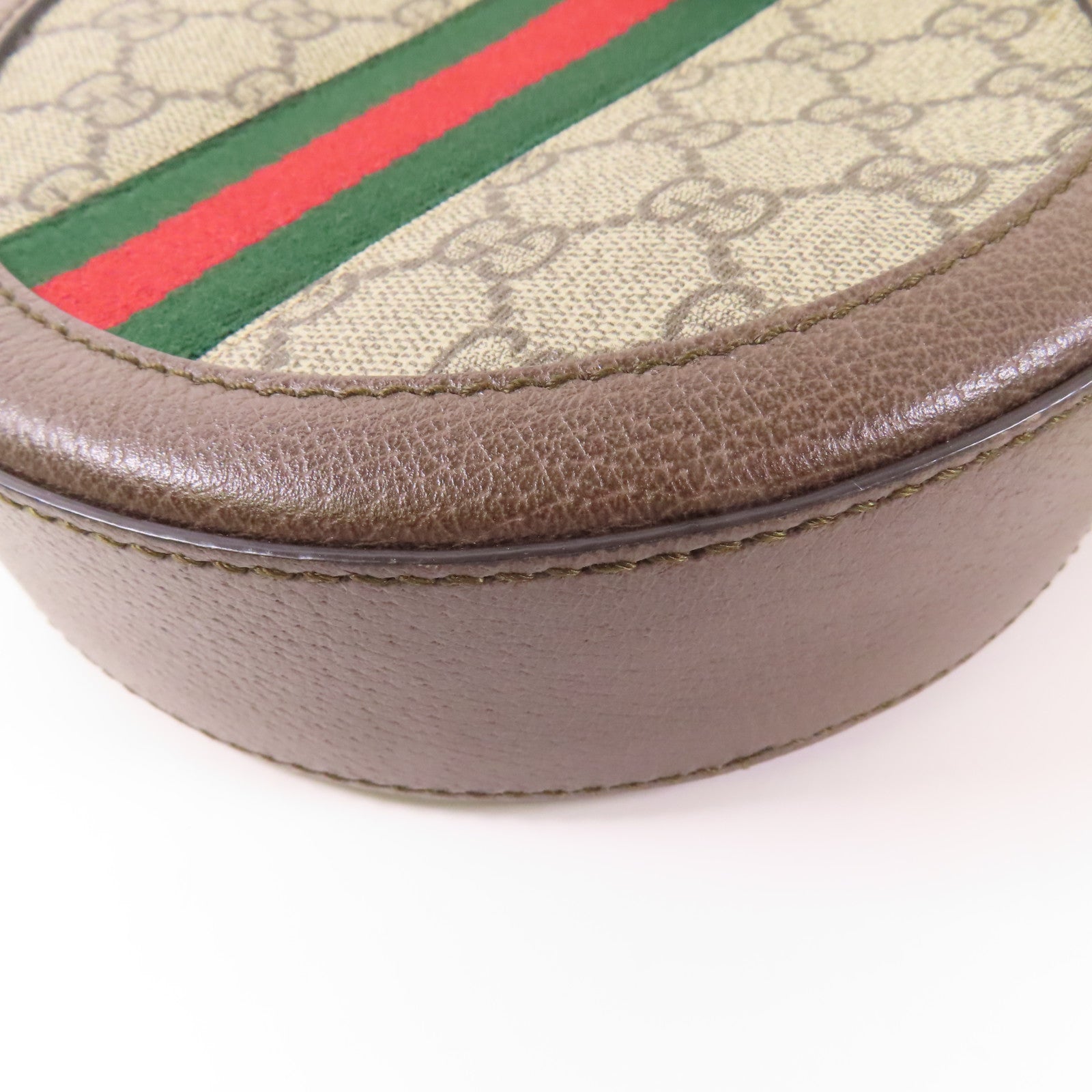 GUCCI GG GHW Ophidia Chain Shoulder Bag 550618 Coated Canvas Brown