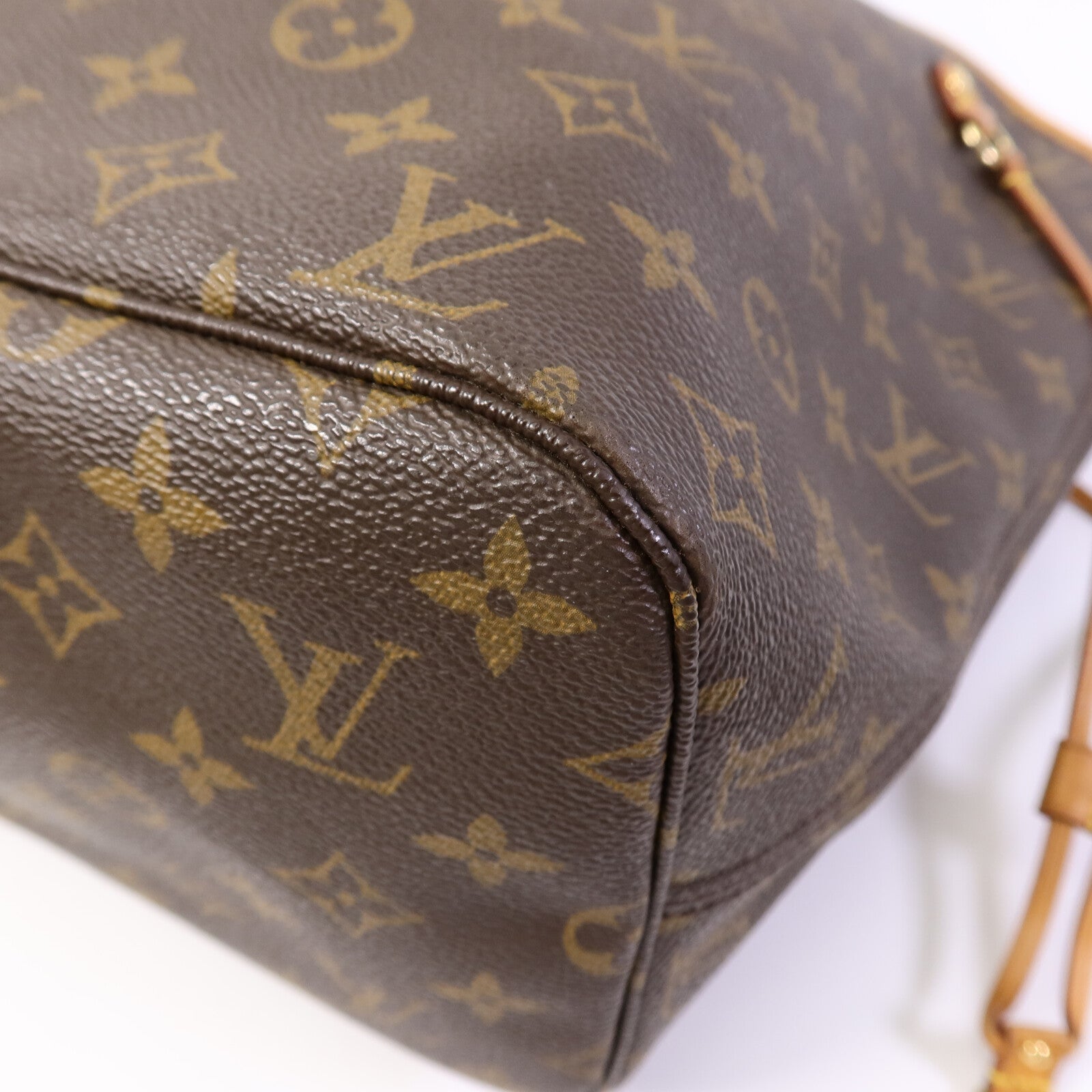 LOUIS VUITTON Monogram Neverfull MM金扣手挽袋