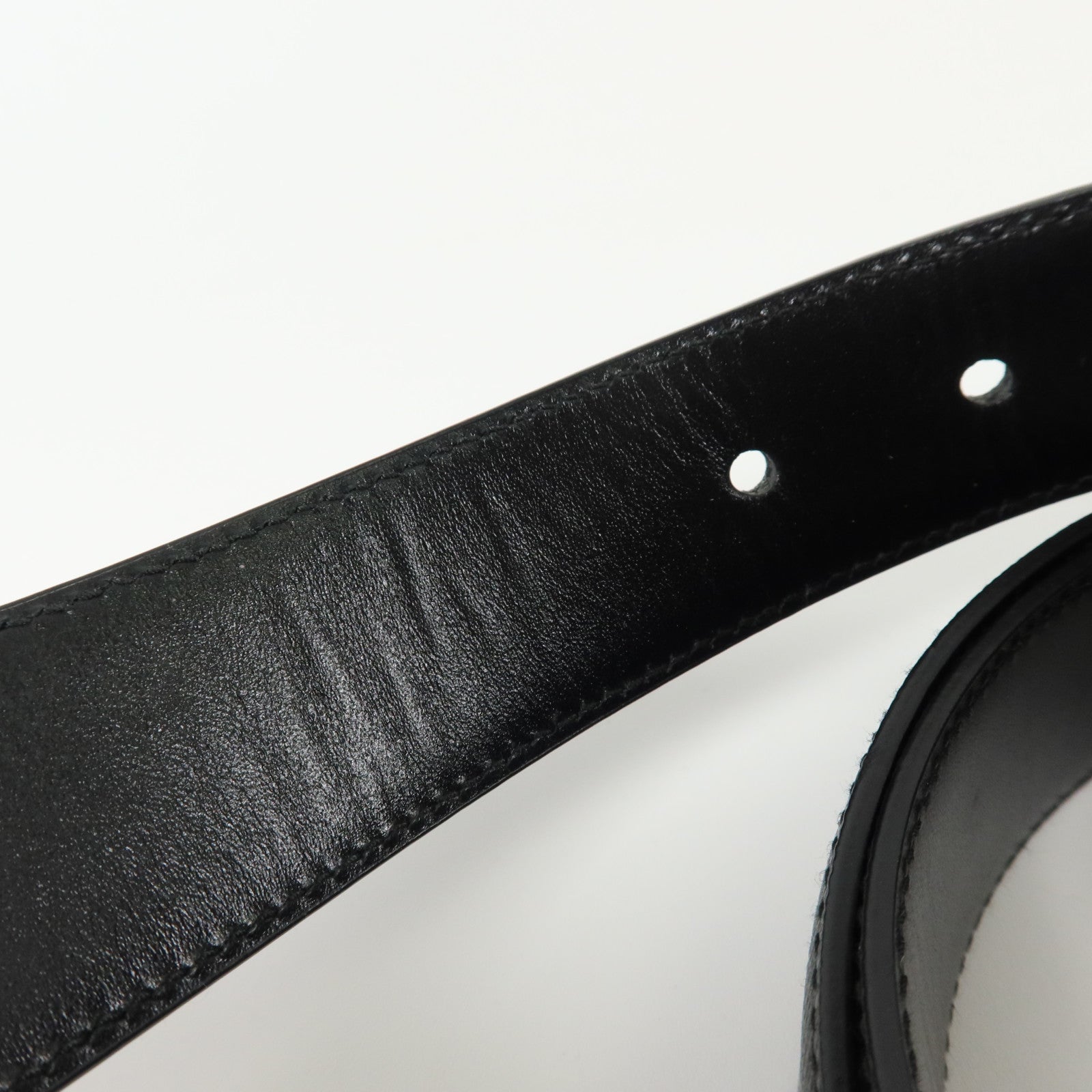 PRADA Saffiano皮革Triangle Saffiano Leather Belt 90cm銀扣皮帶