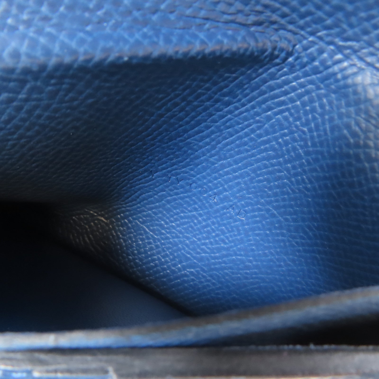 HERMES Epsom皮革Round Zipper Wallet銀扣錢包藍色