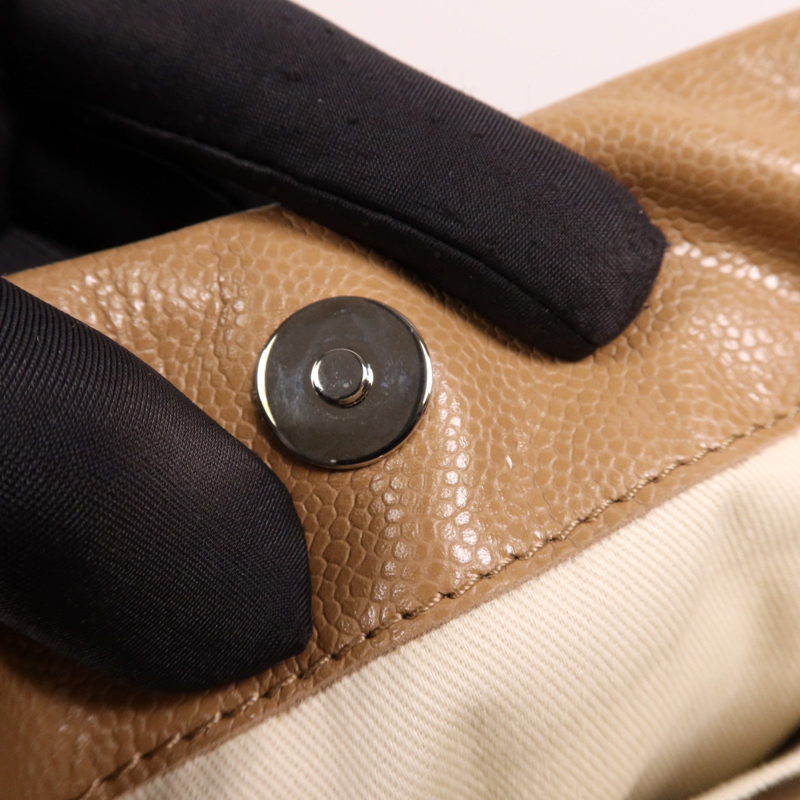 CHANEL 牛皮皮革Timeless Pleated Chain Tote銀扣肩背袋