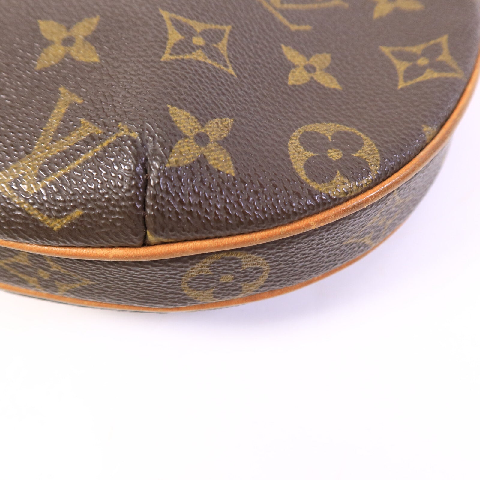 LOUIS VUITTON Monogram Pochette Croissant金扣肩背袋棕色
