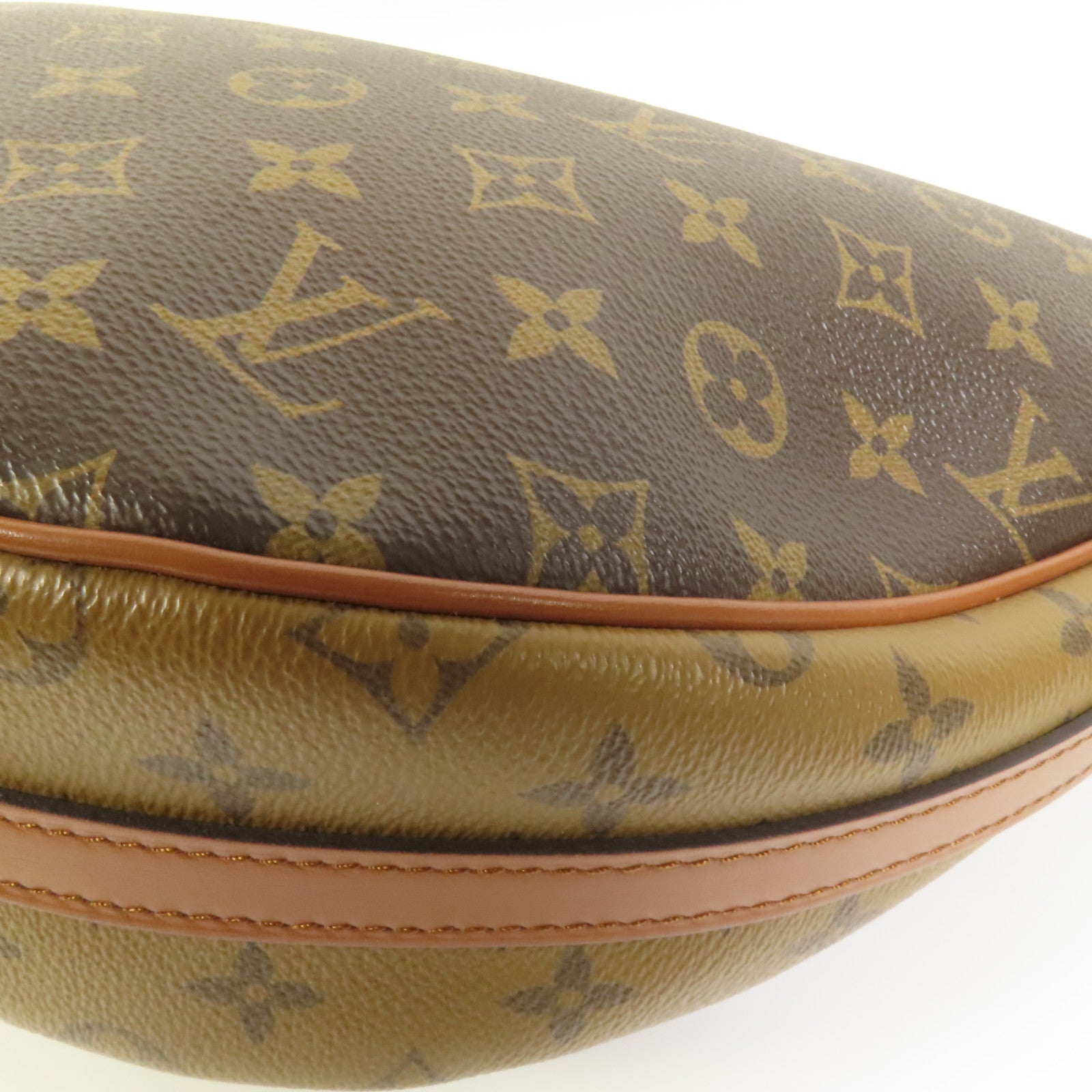 LOUIS VUITTON Monogram Reverse Loop Hobo金扣手挽肩背兩用袋棕色