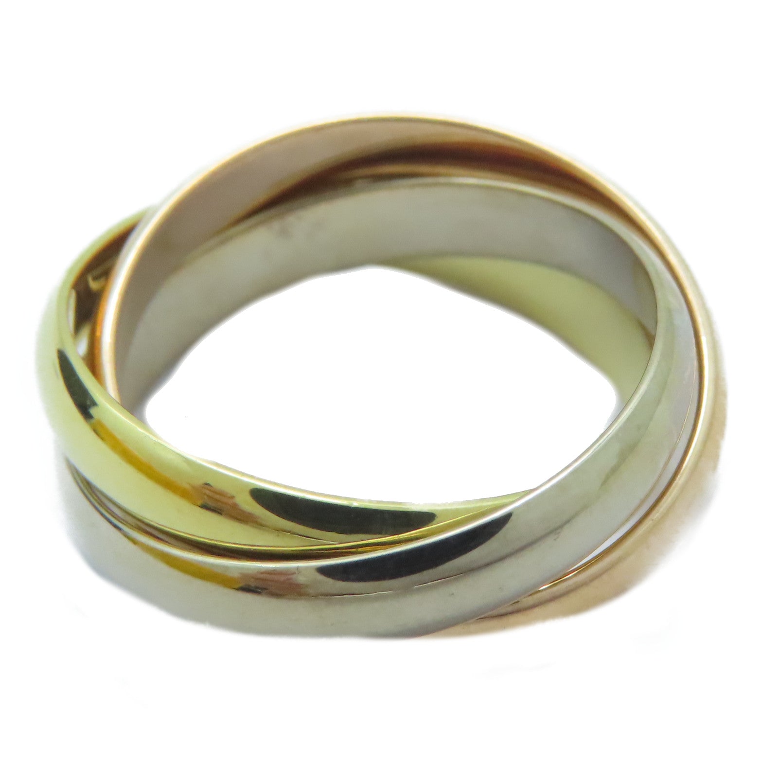 CARTIER 18K黃金/白金/玫瑰金Trinity戒指Cartier#53/US#6.25