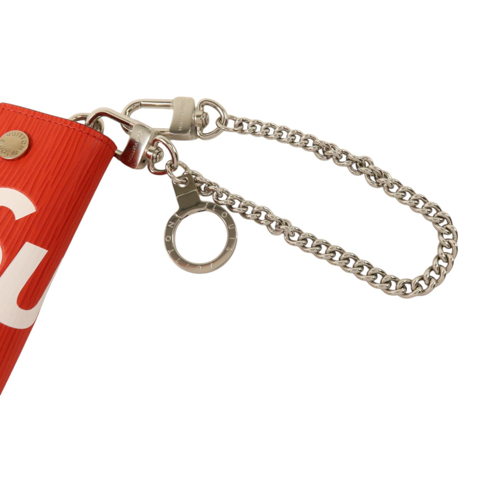 LOUIS VUITTON Epi LV x Supreme Chain Wallet銀扣錢包