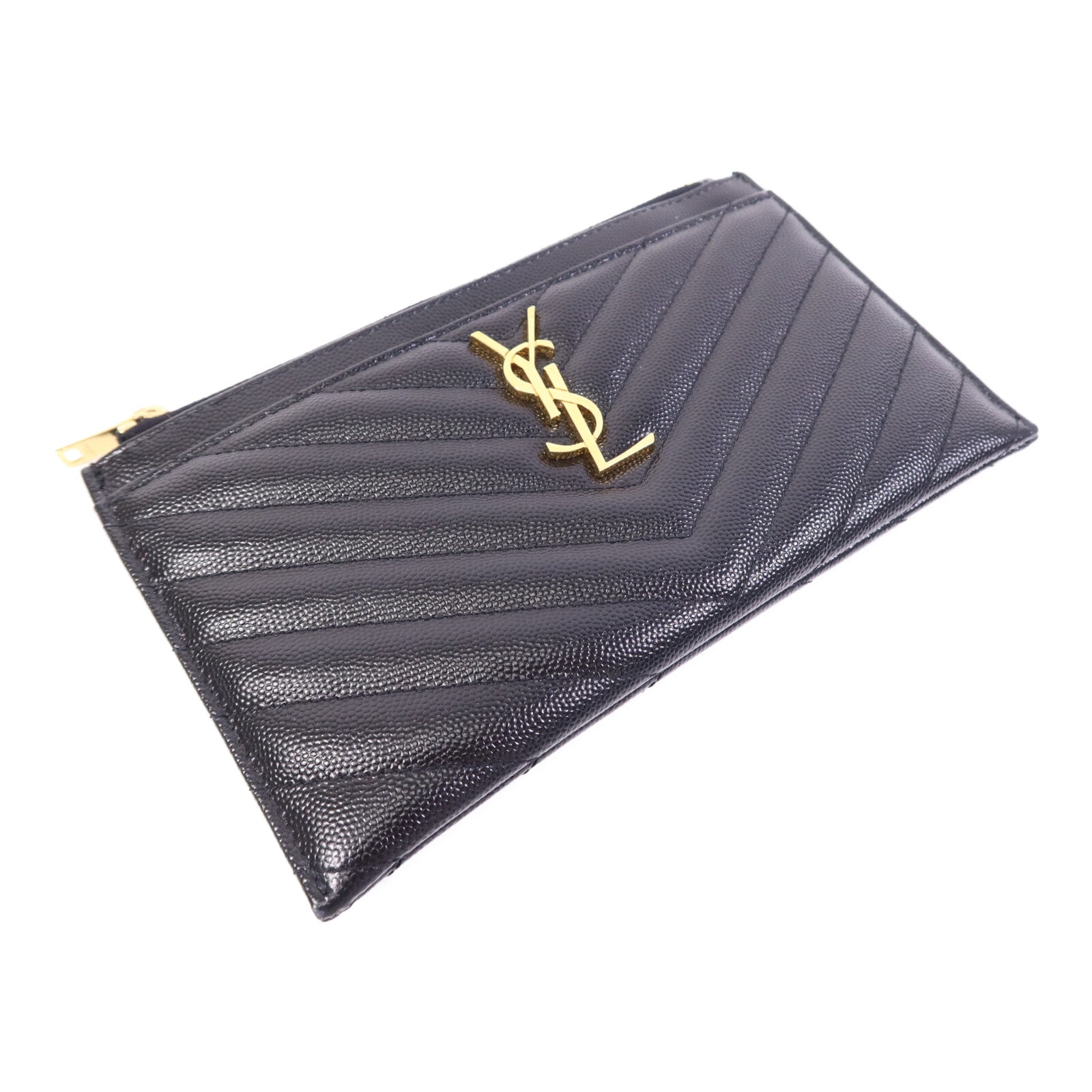 YVES SAINT LAURENT 牛皮皮革Clutch Bag金扣手拿包