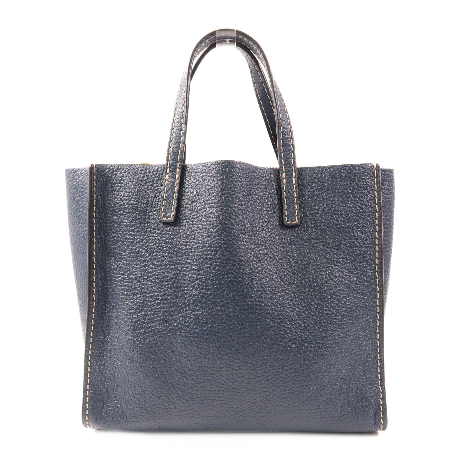 MARC JACOBS GHW Shoulder Bag 2 Way Shoulder Bag Handbag Calfskin Leather Navy