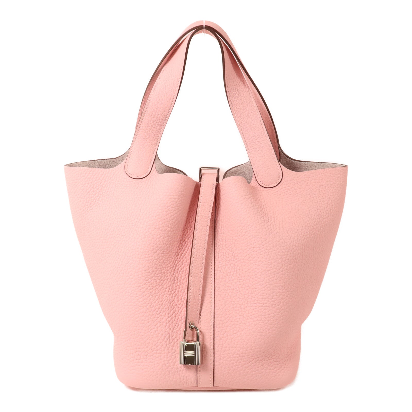 HERMES Clemence皮革Picotin MM扣手挽袋Rose Sakura