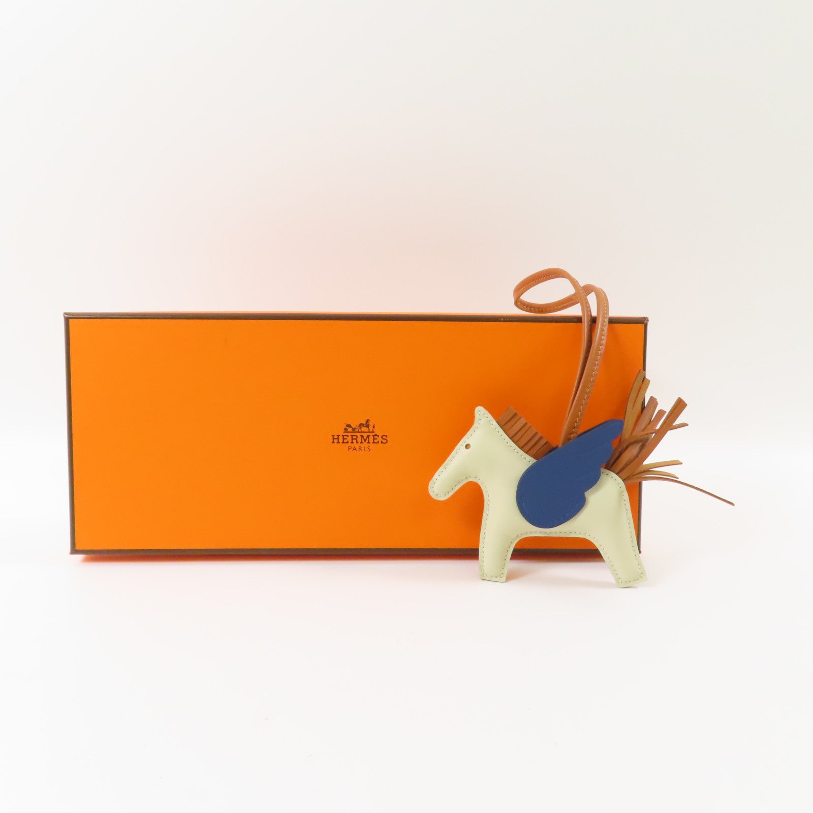 HERMES 牛皮皮革Rodeo Pegase PM掛飾10 Craie