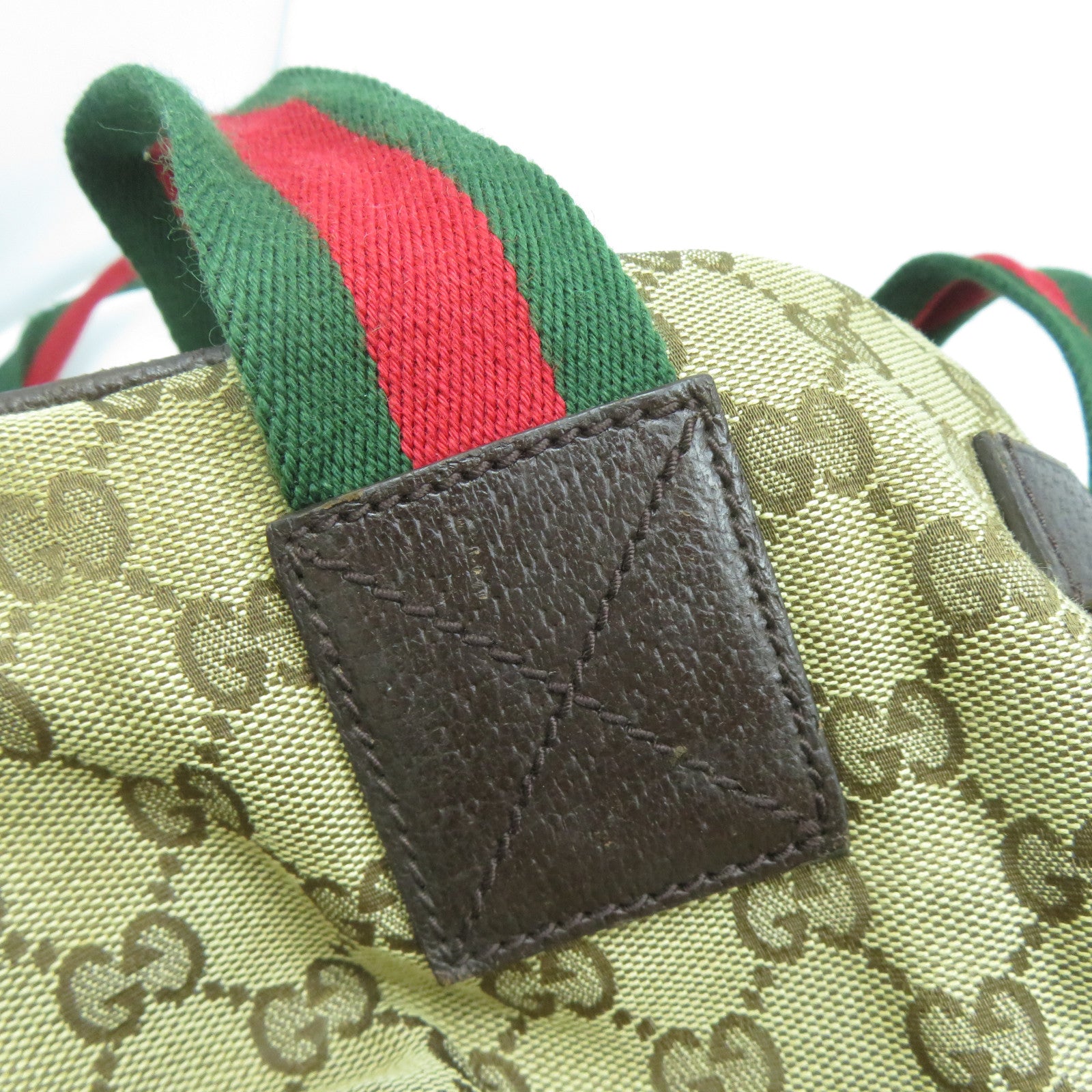 GUCCI 帆布Tote Bag銀扣手挽袋啡色
